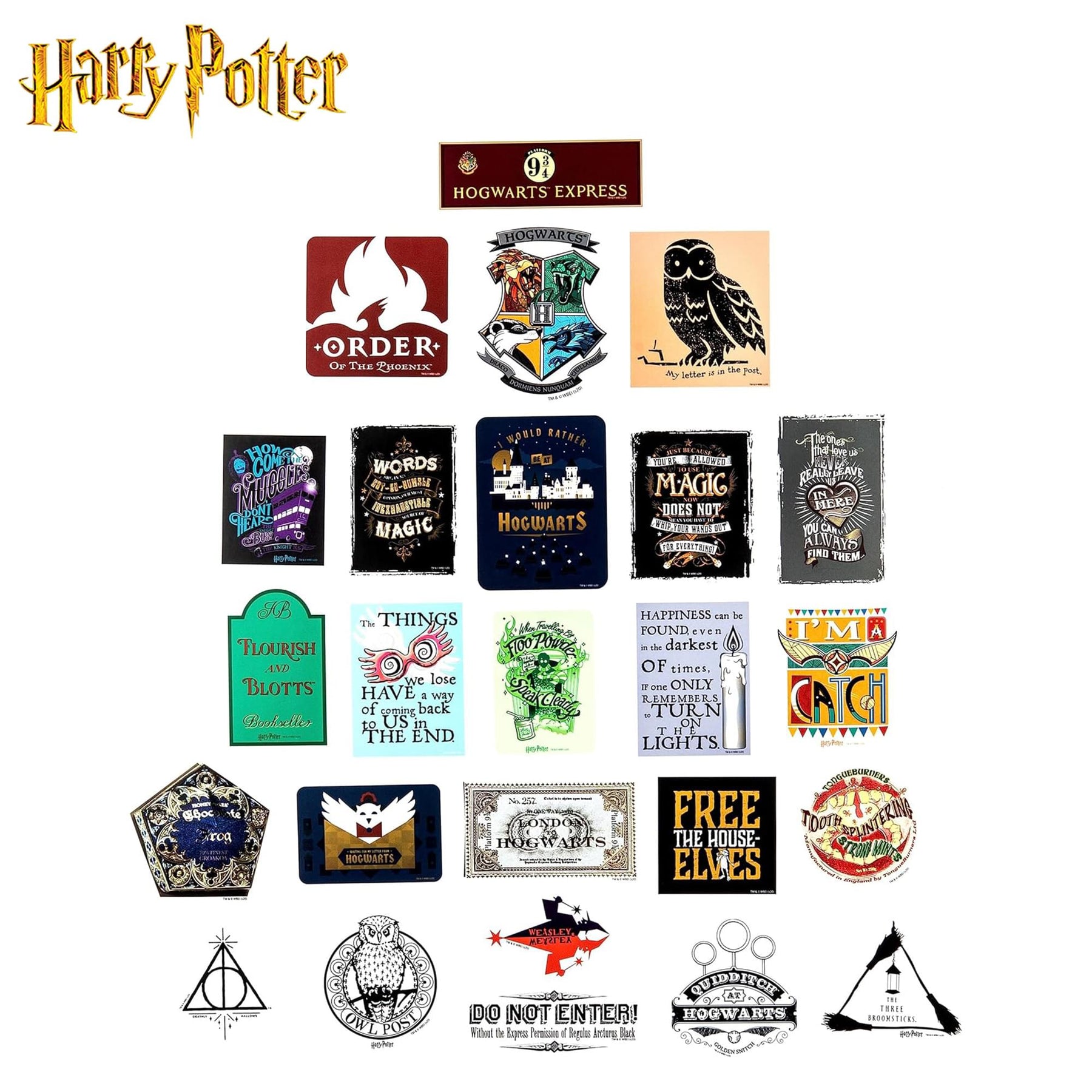 Harry Potter Wizarding World Vinyl Decal 50-Pack