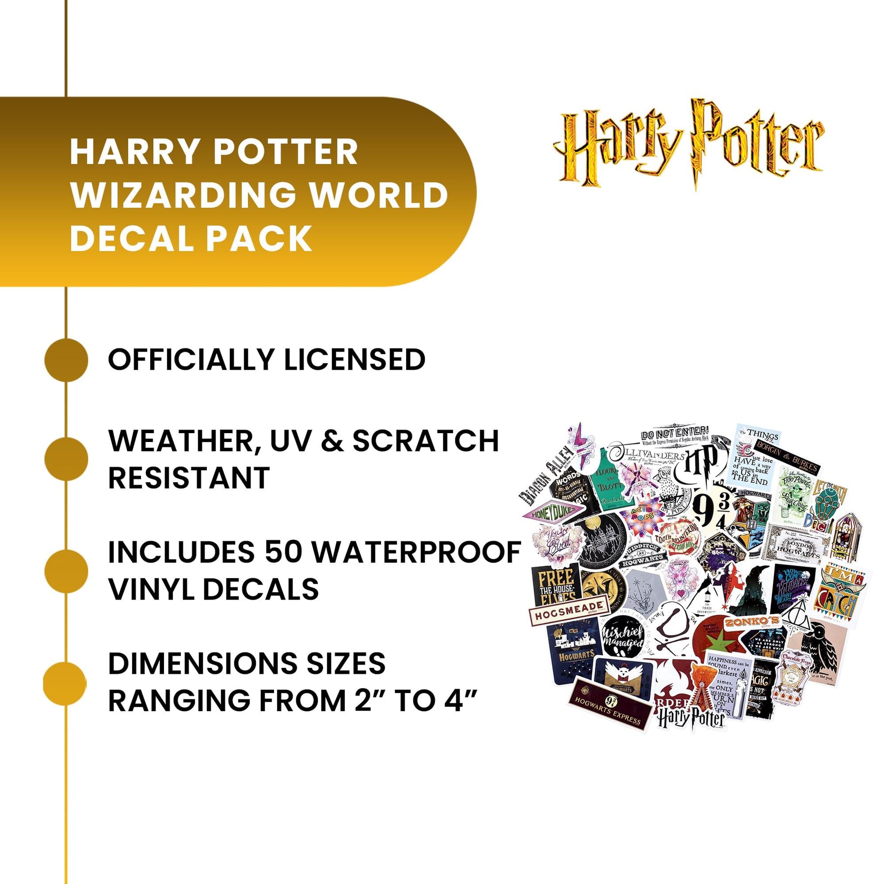 Harry Potter Wizarding World Vinyl Decal 50-Pack