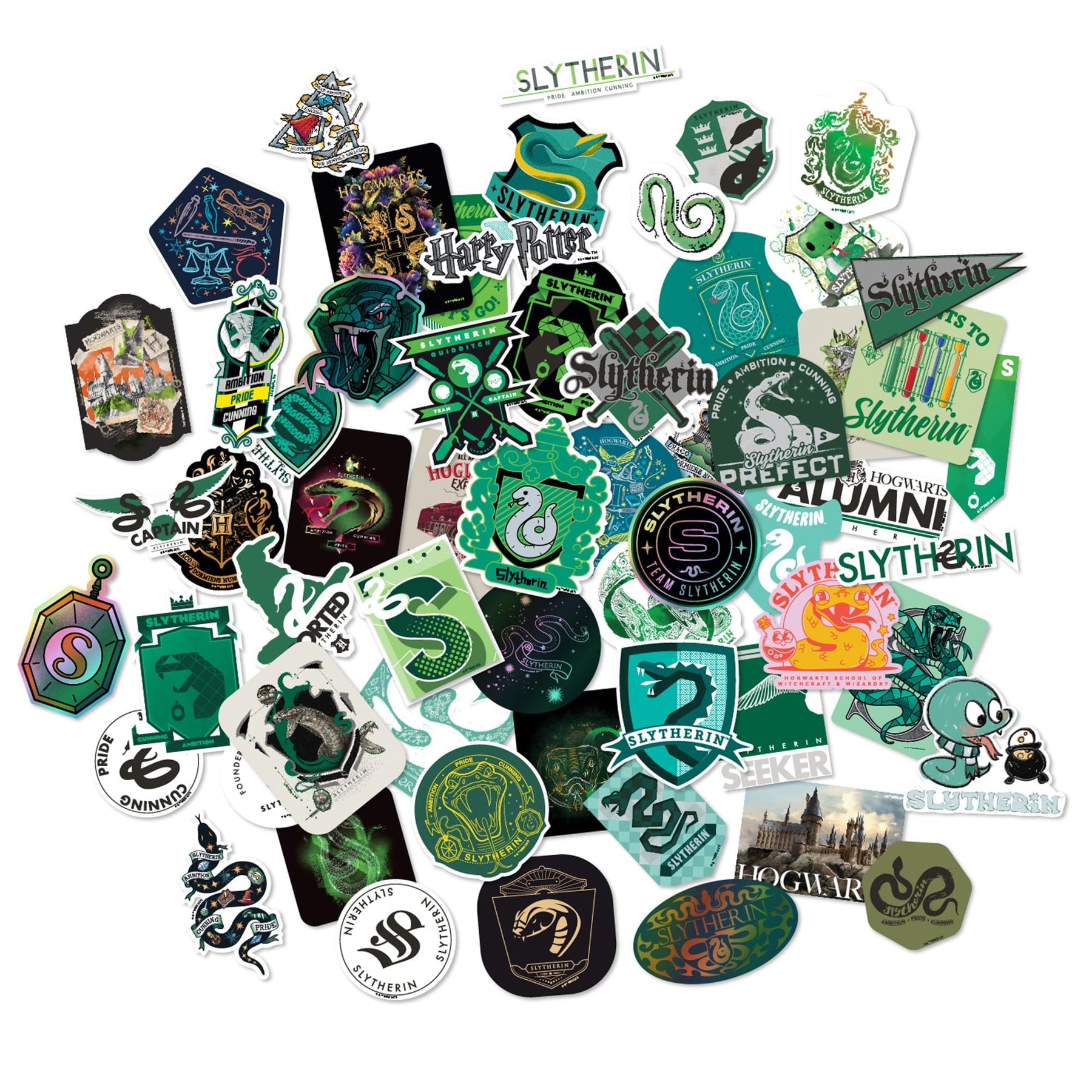 Harry Potter House Slytherin Vinyl Decal 60-Pack