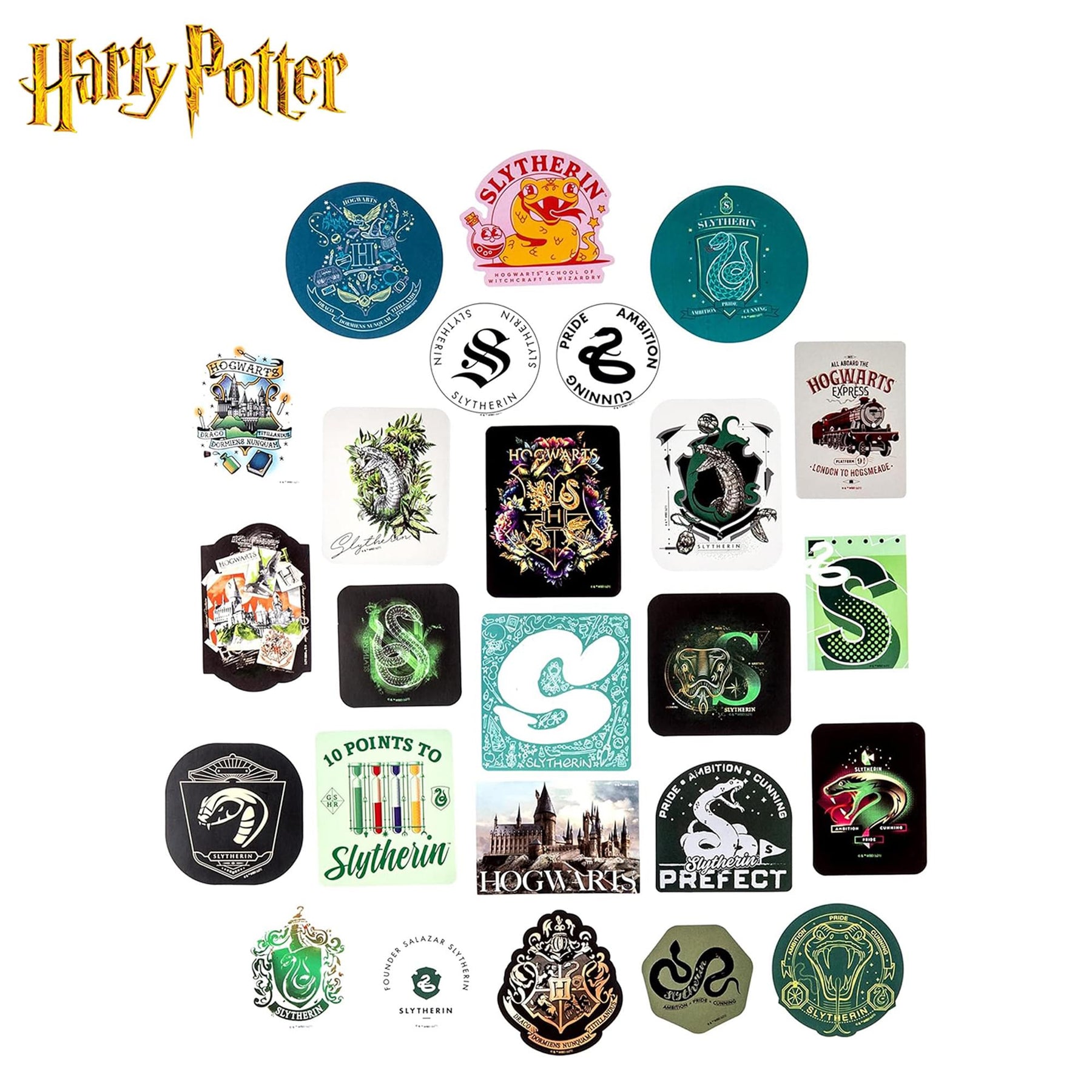 Harry Potter House Slytherin Vinyl Decal 60-Pack