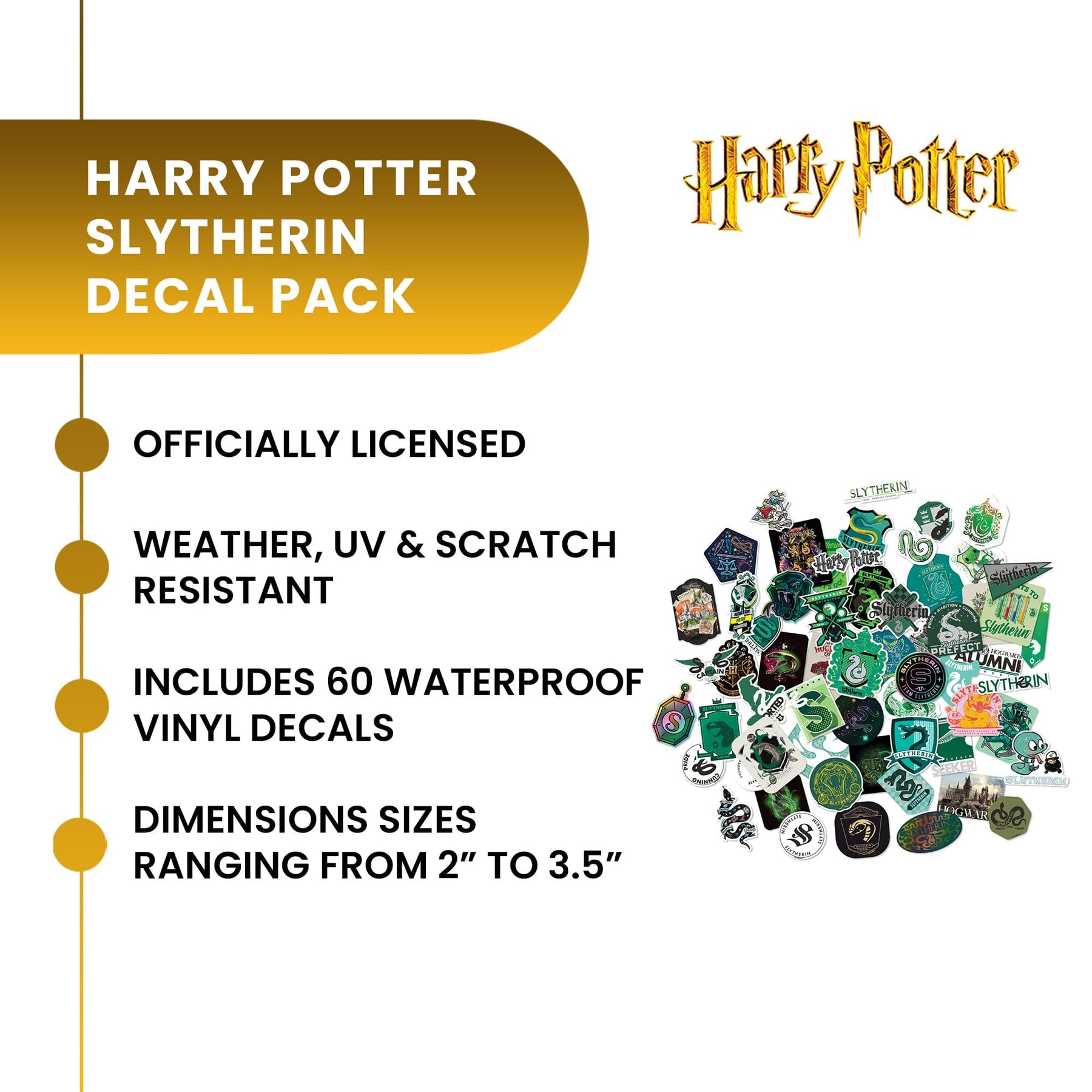 Harry Potter House Slytherin Vinyl Decal 60-Pack