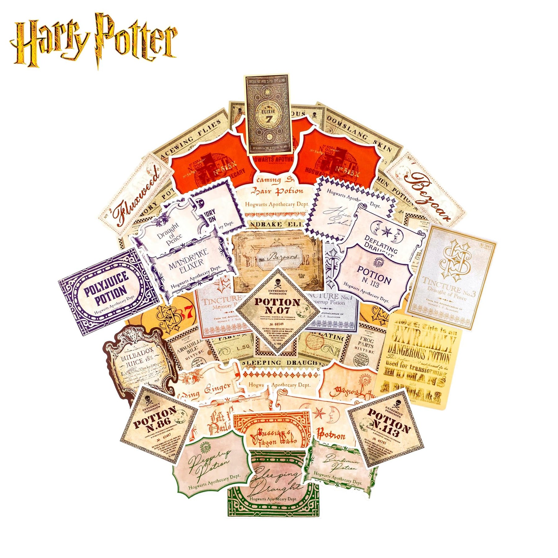 Harry Potter Potions Labels Vinyl Decal 50-Pack