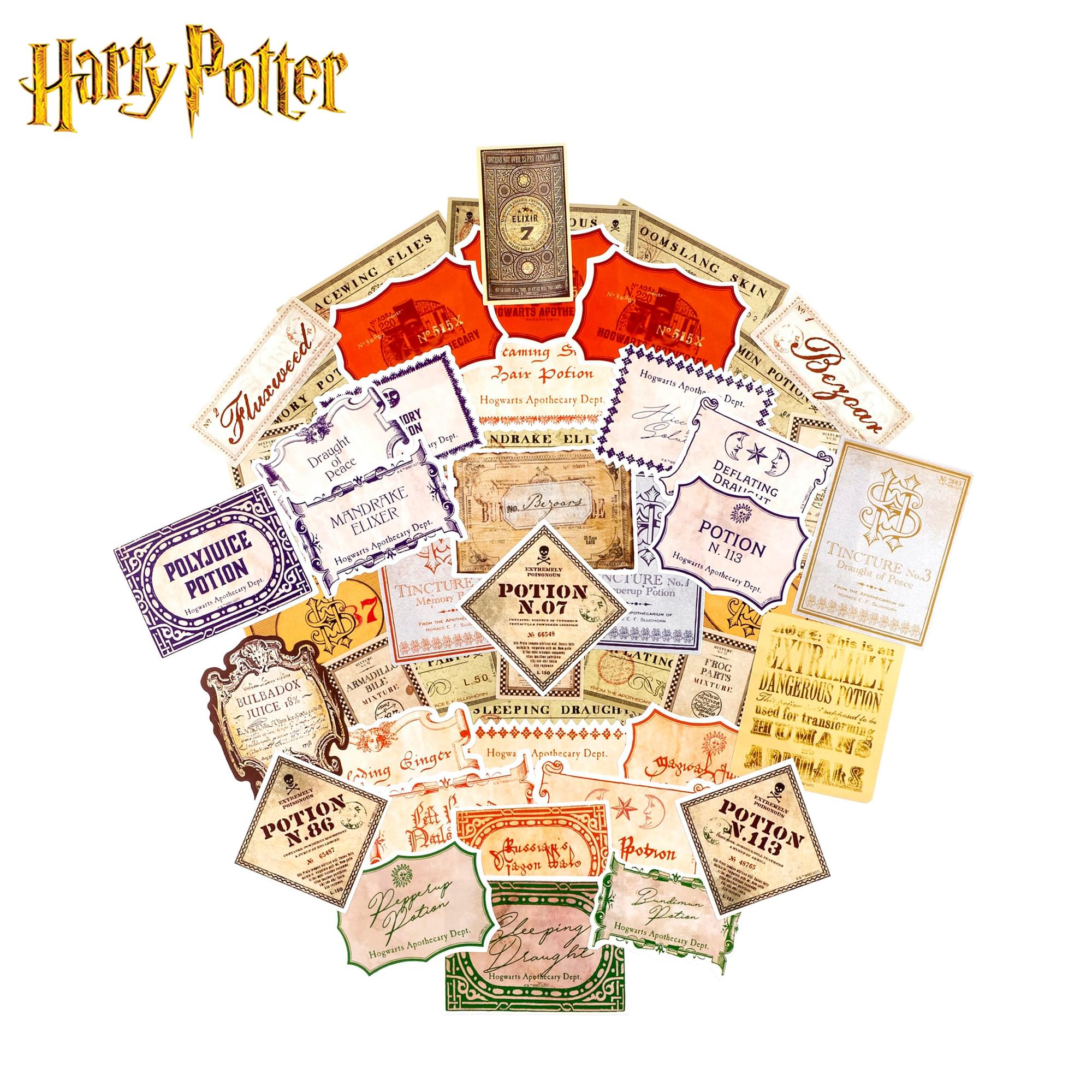 Harry Potter Potions Labels Vinyl Decal 50-Pack
