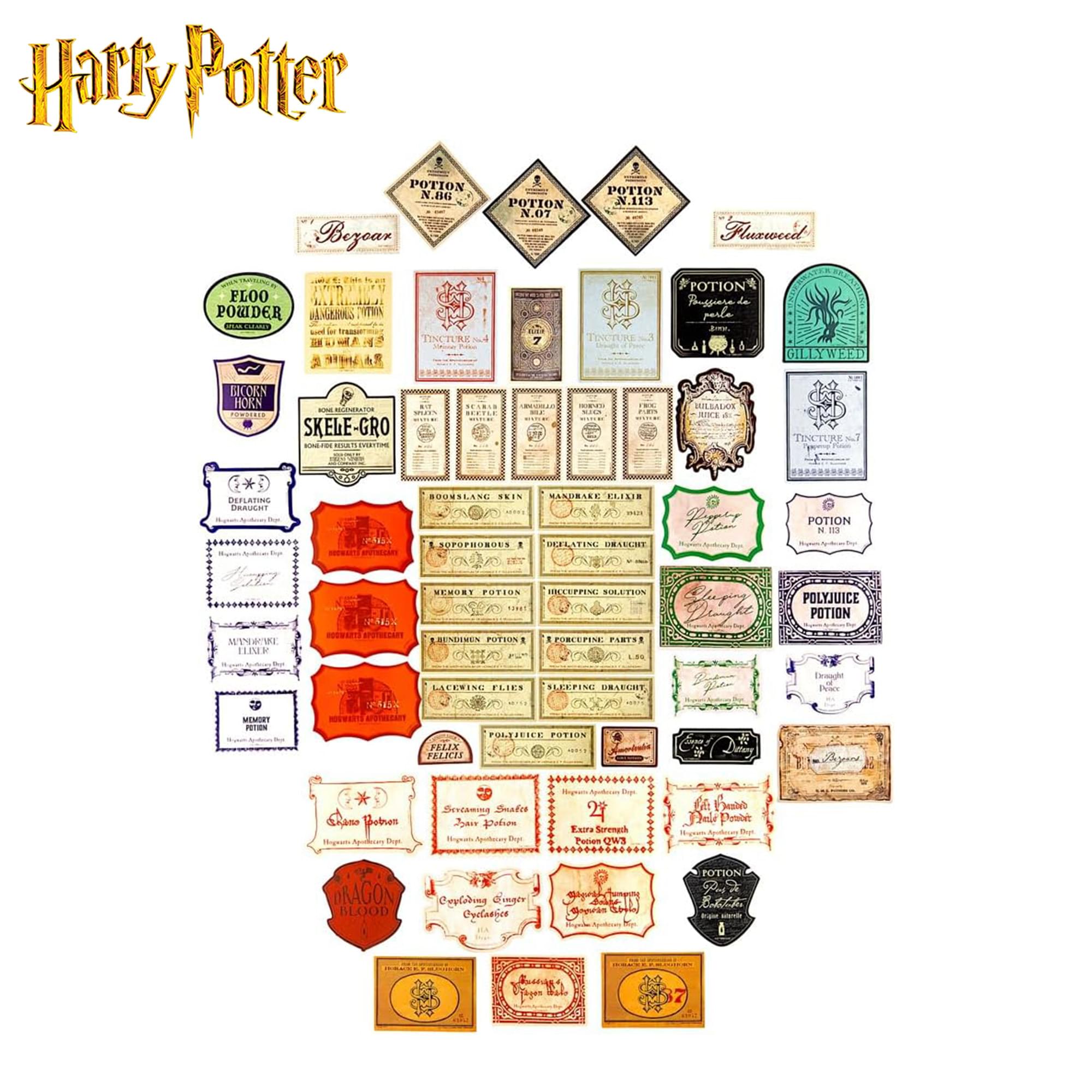 Harry Potter Potions Labels Vinyl Decal 50-Pack