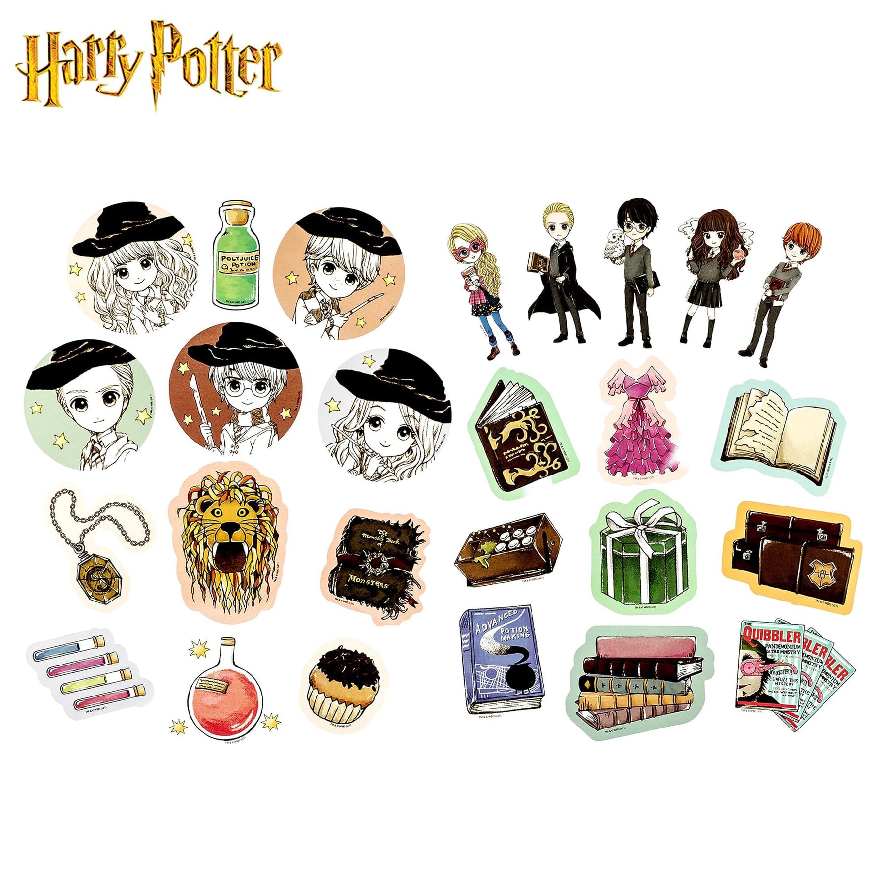 Harry Potter Magical Characters & Icons Vinyl Decal 50-Pack