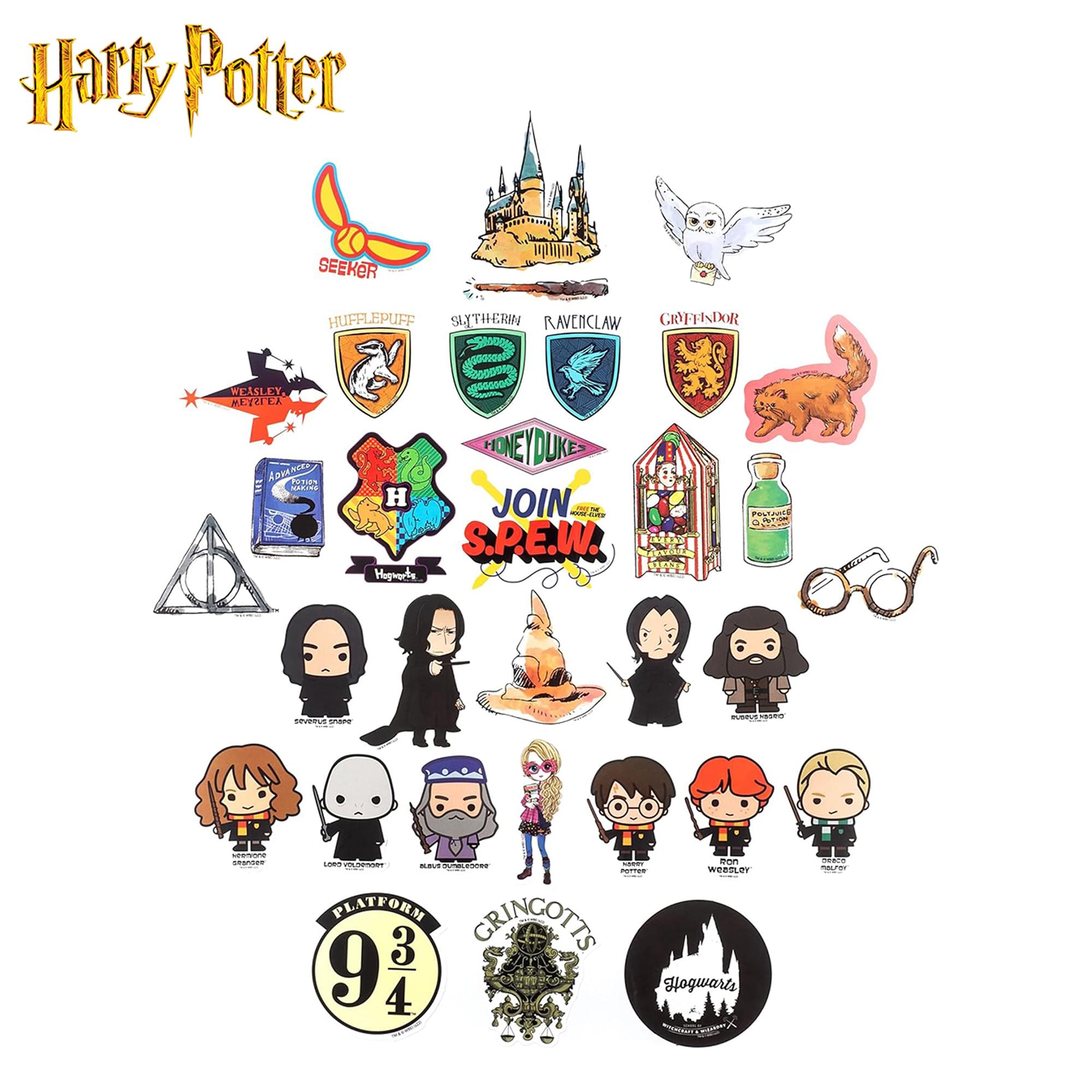 Harry Potter Clear Variety Vinyl Decal 50-Pack