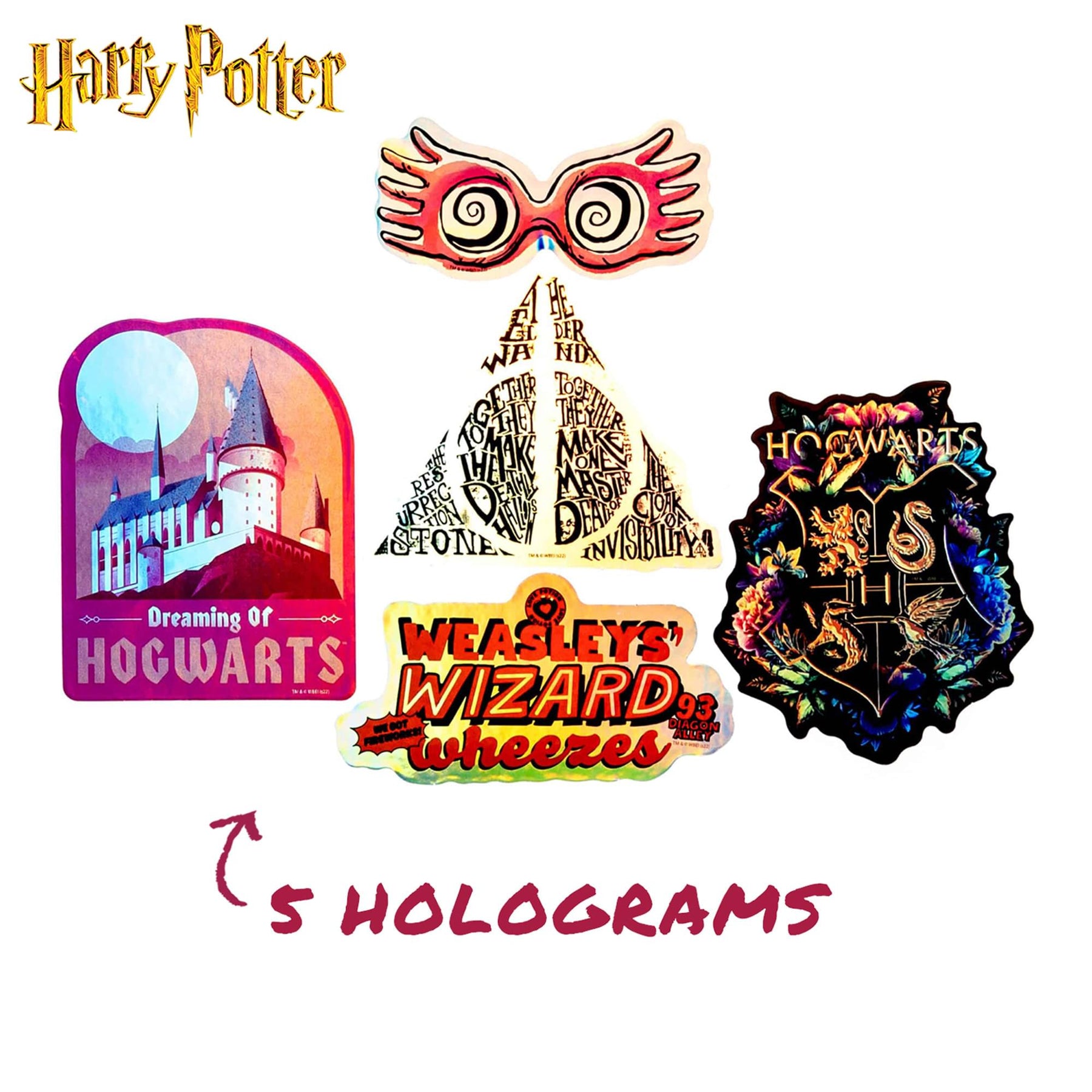 Harry Potter Clear Variety Vinyl Decal 50-Pack