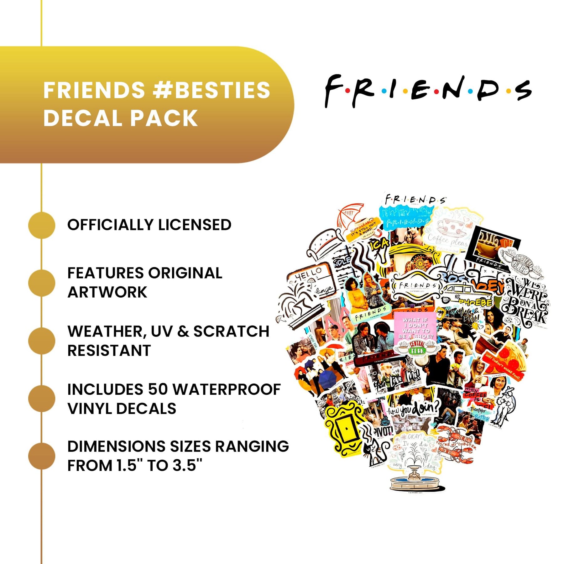 Friends #BESTIES Vinyl Decal 50-Pack