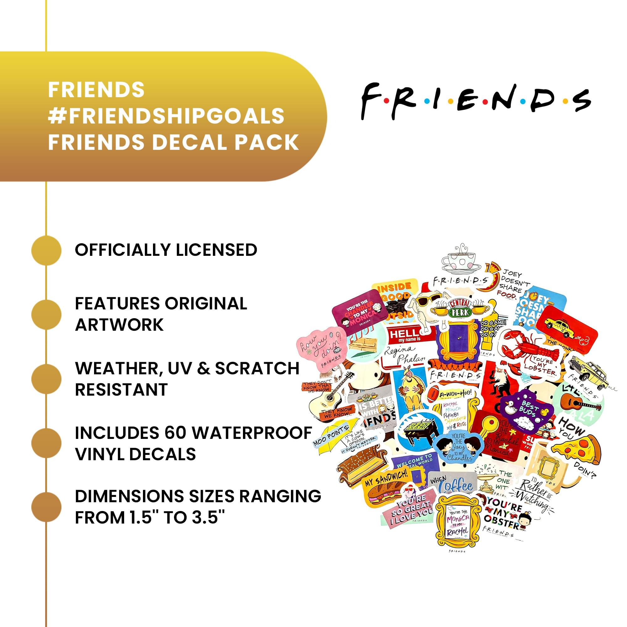 Friends #FRIENDSHIPGOALS Vinyl Decal 60-Pack