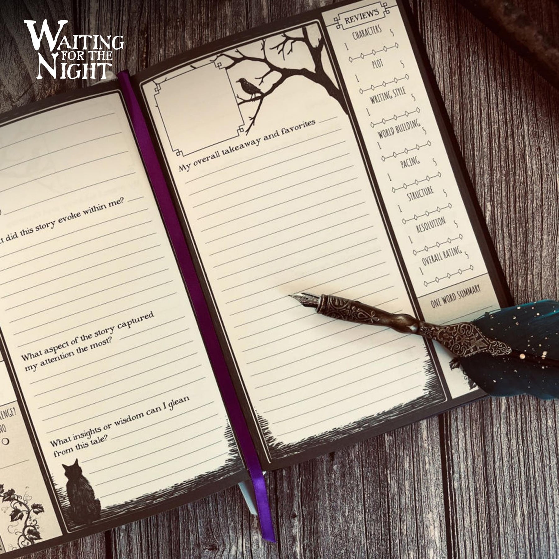 Waiting For The Night Reading Journal | 150 Pages