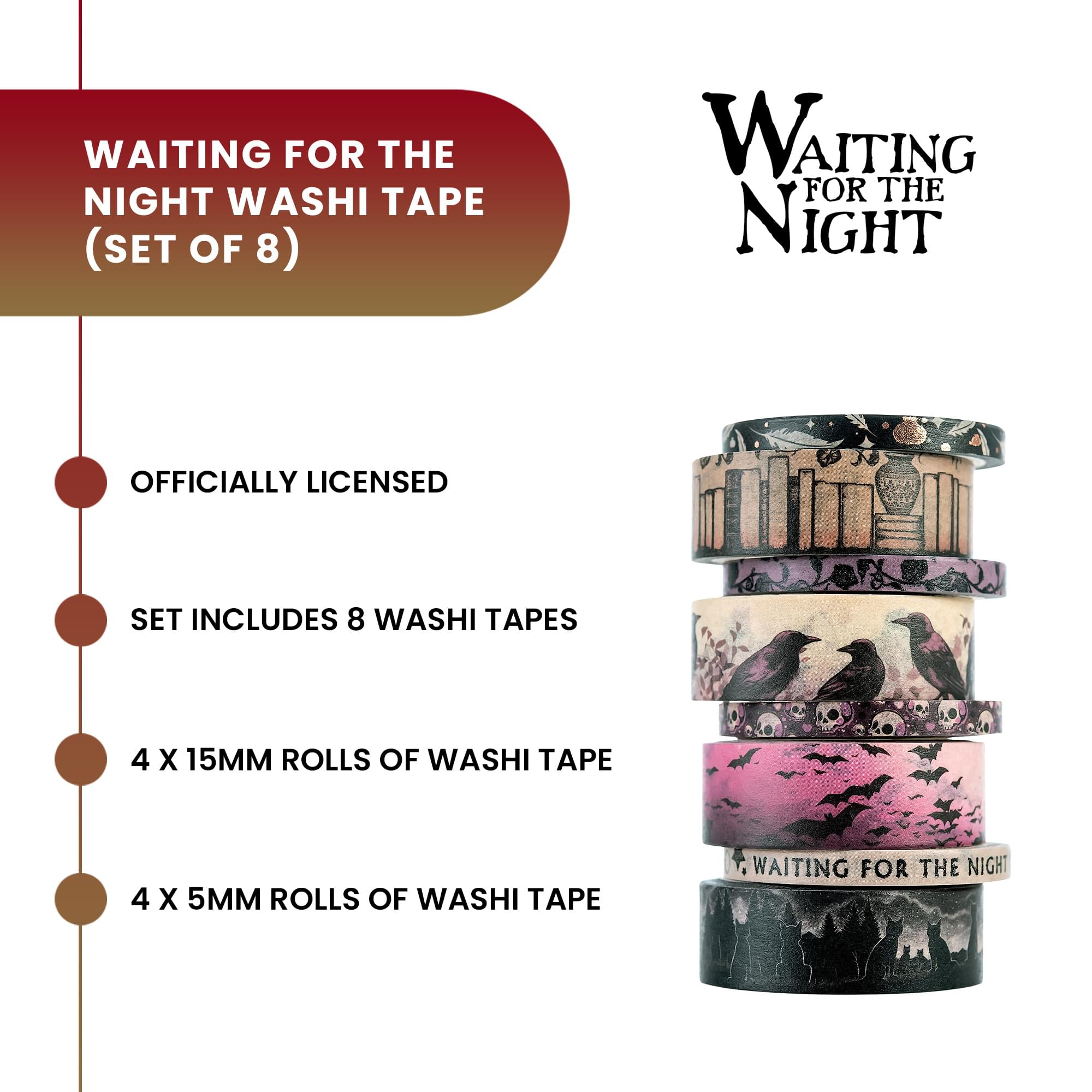 Waiting For The Night Washi Tape | Set of 8