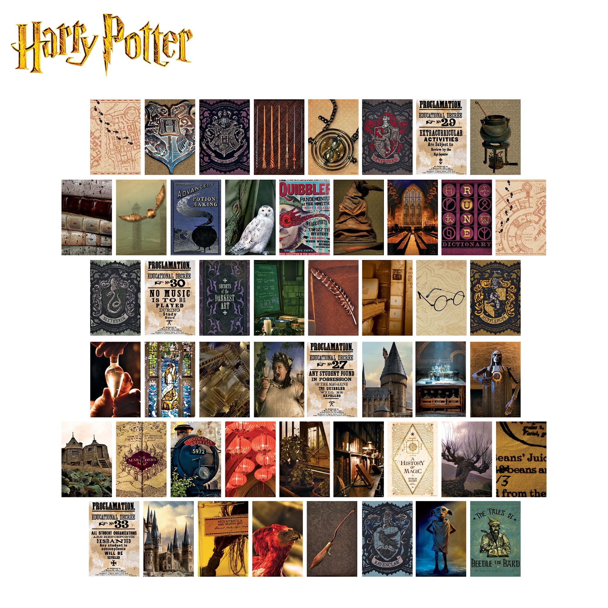 Harry Potter Hogwarts 4 x 6 Inch Wall Collage Kit | 50 Prints