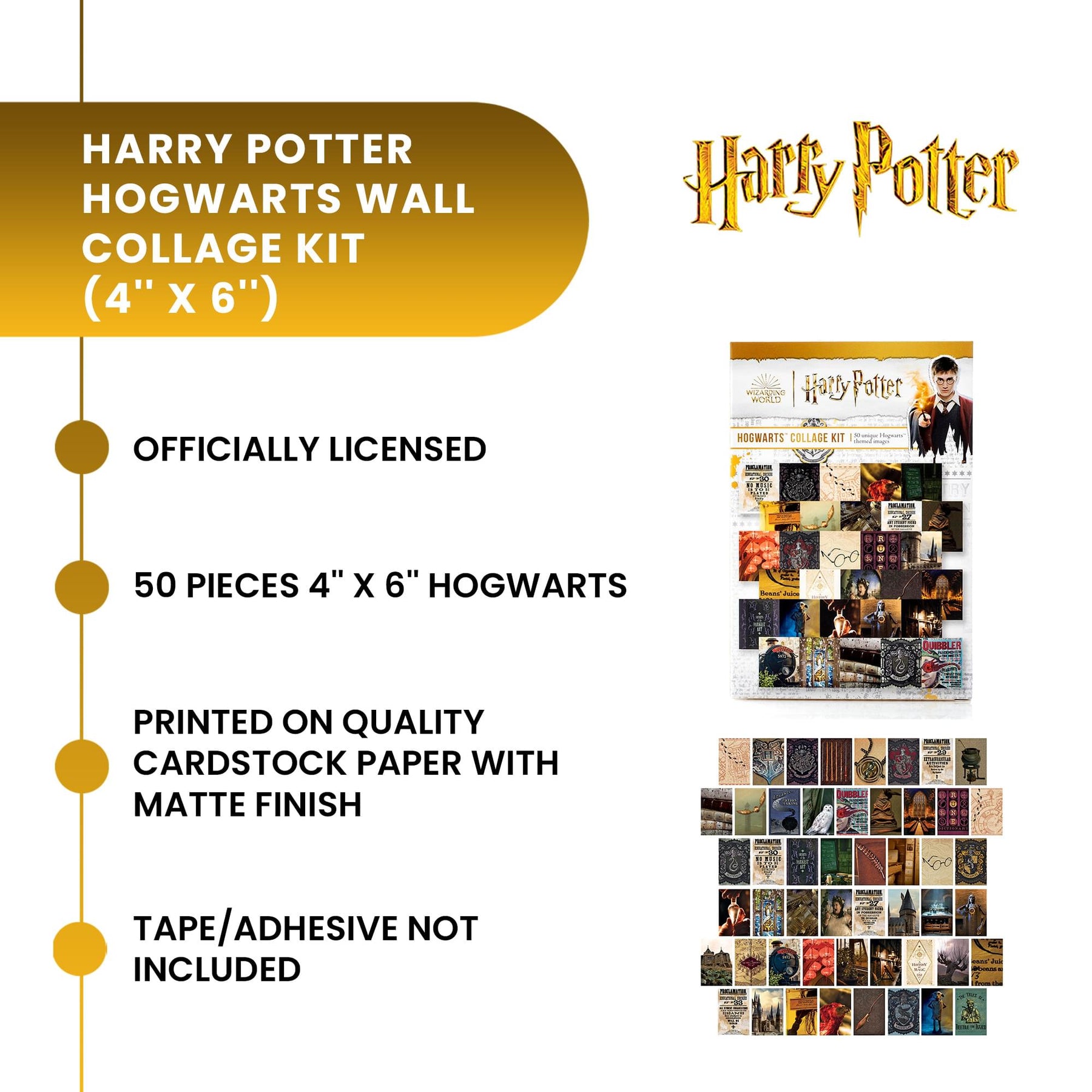 Harry Potter Hogwarts 4 x 6 Inch Wall Collage Kit | 50 Prints