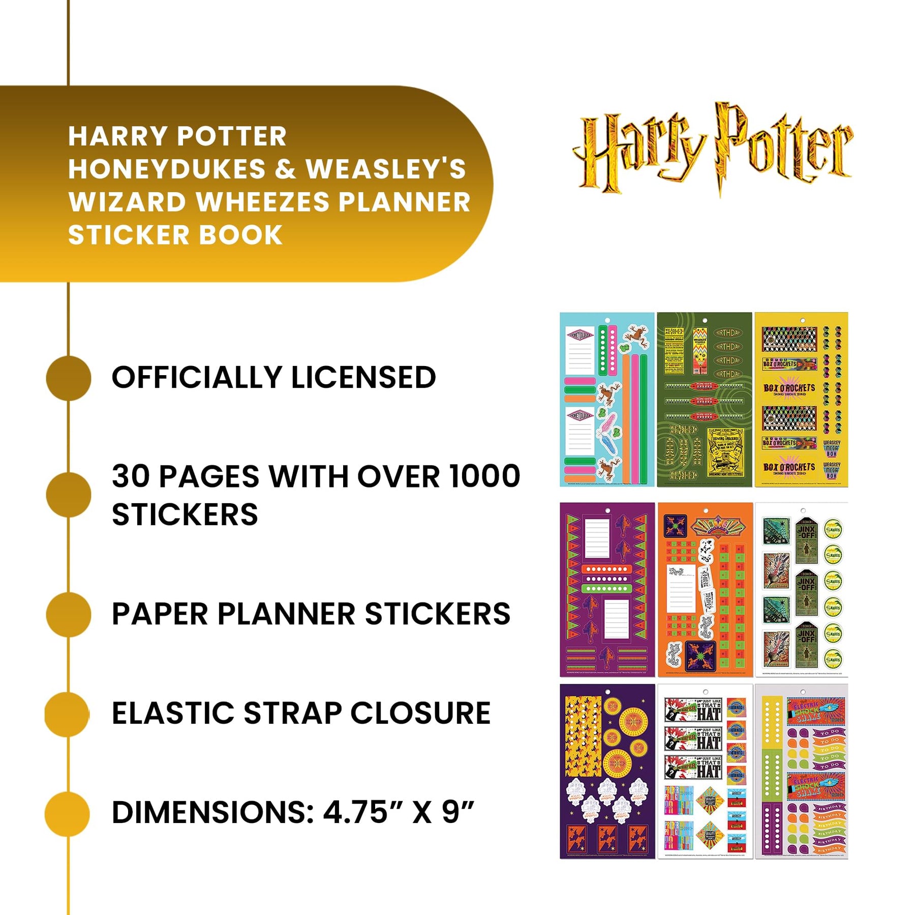 Harry Potter Honeydukes & Weasley 30-Page Planner Sticker Book | 1000+ Stickers