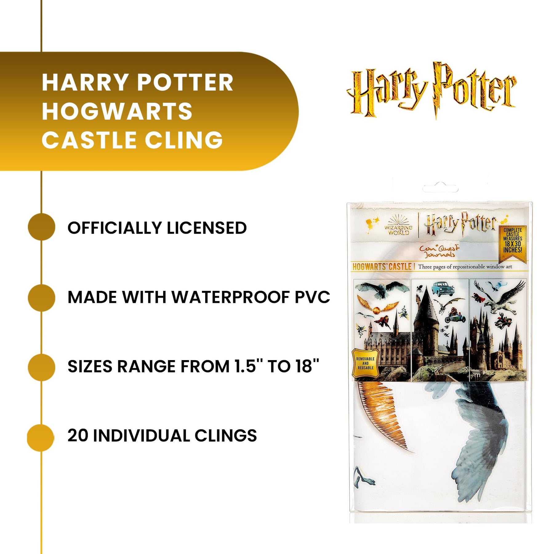 Harry Potter Hogwarts Castle Wall Cling Set Of 20