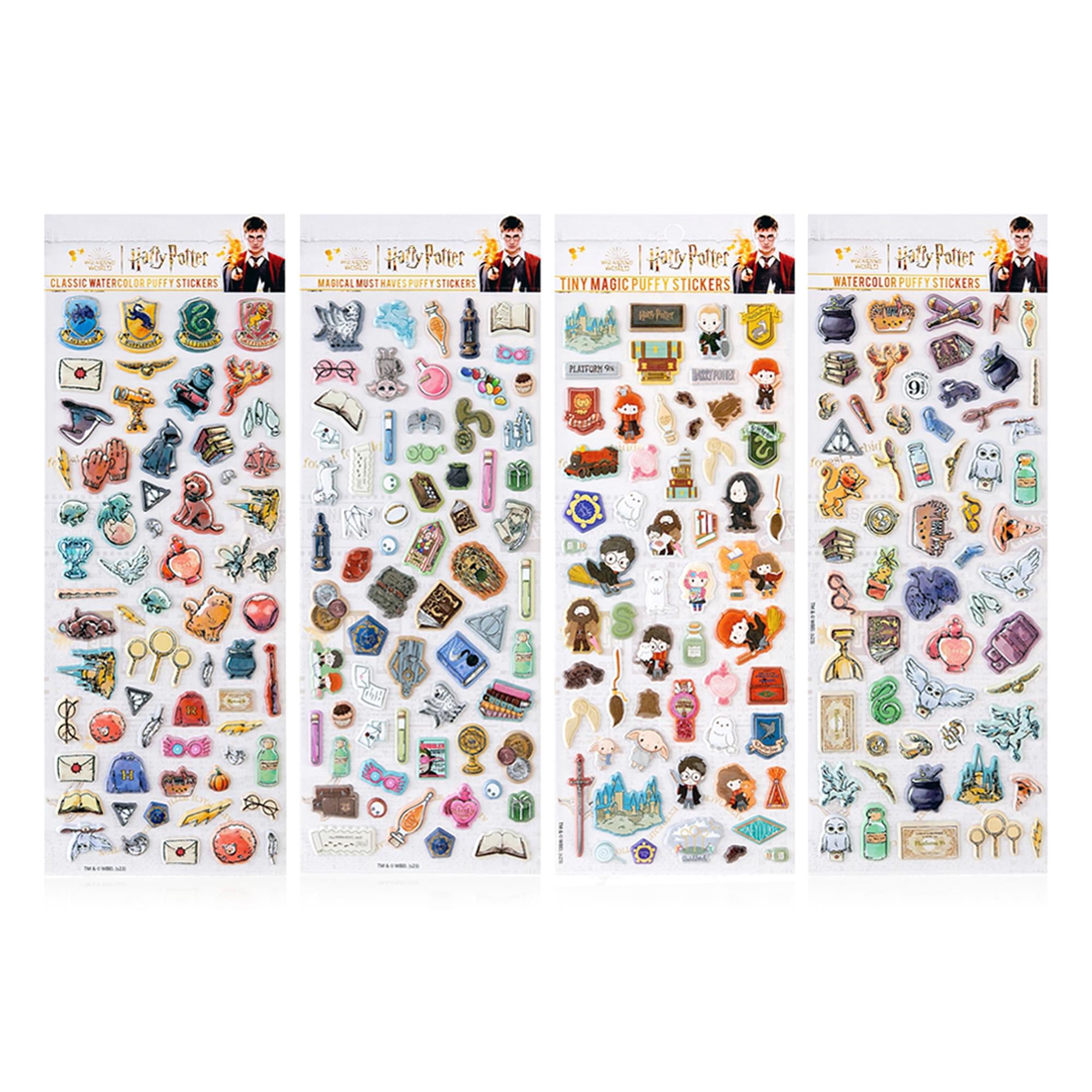 Harry Potter Watercolor Puffy Sticker Sheets | 4-Pack