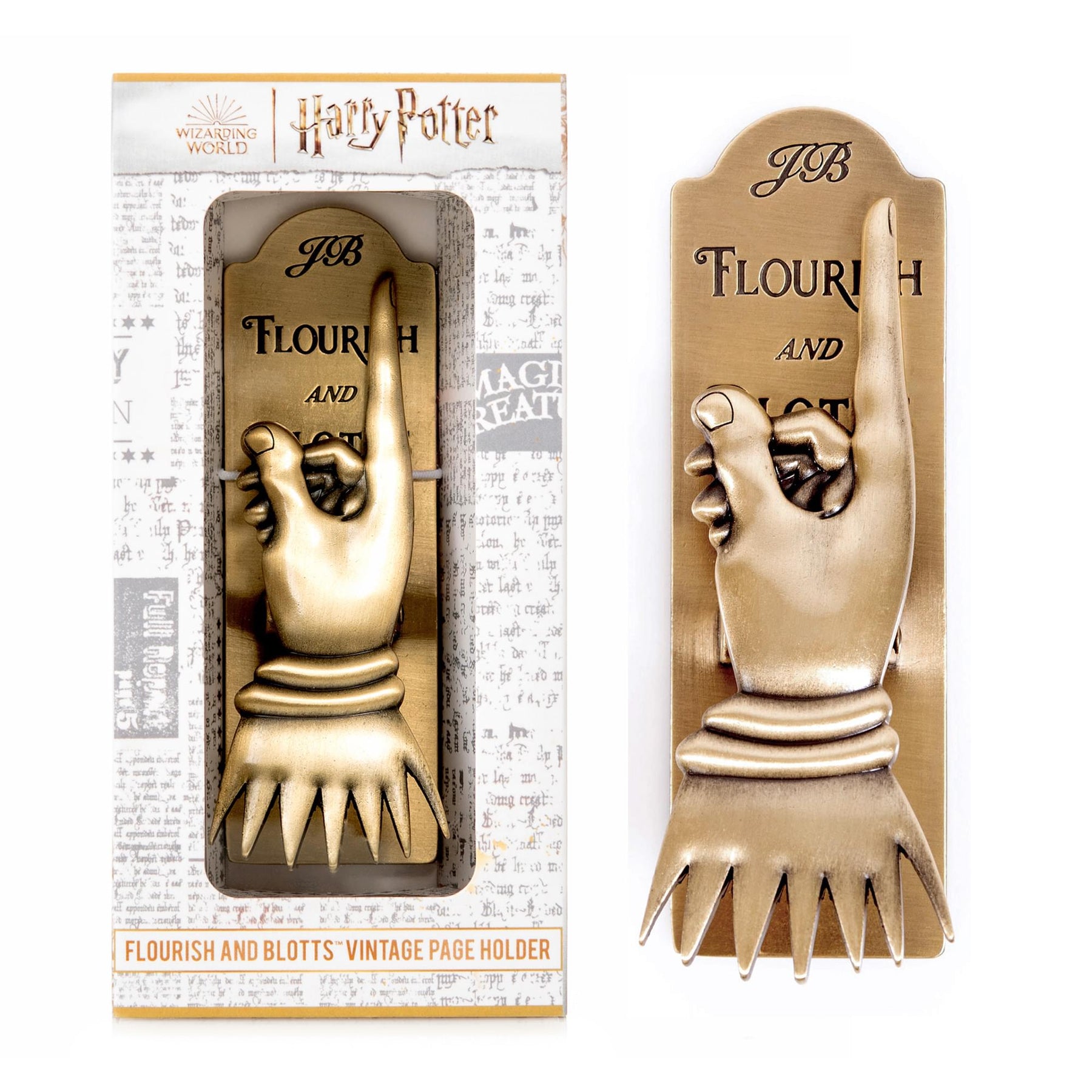 Harry Potter Flourish & Blotts Metal Hand Book Clip