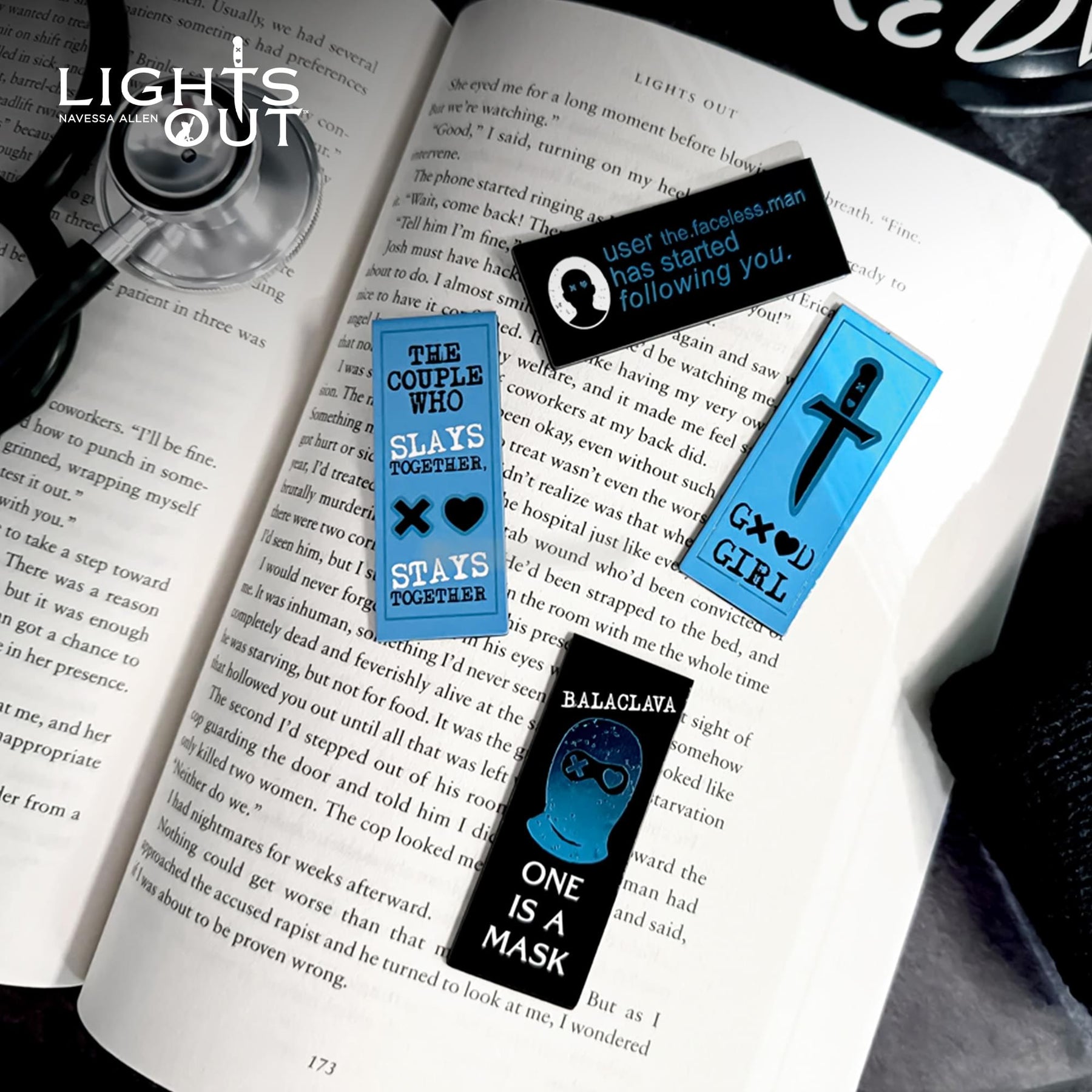 Lights Out Magnetic Bookmark Set Of 4