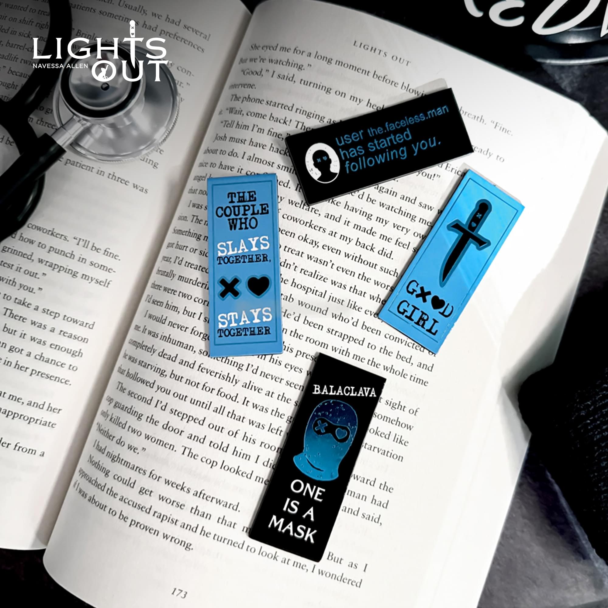 Lights Out Magnetic Bookmark Set Of 4