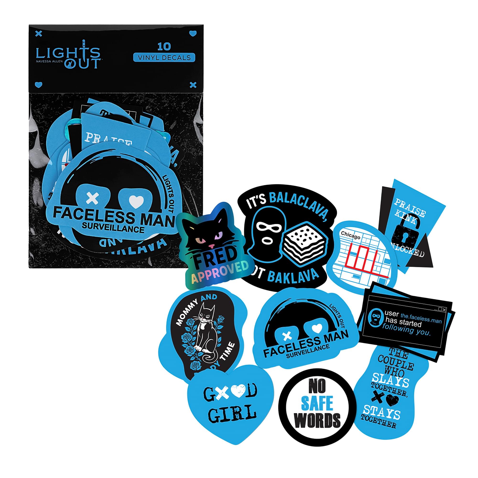 Lights Out Navessa Allen Vinyl Decal 10-Pack