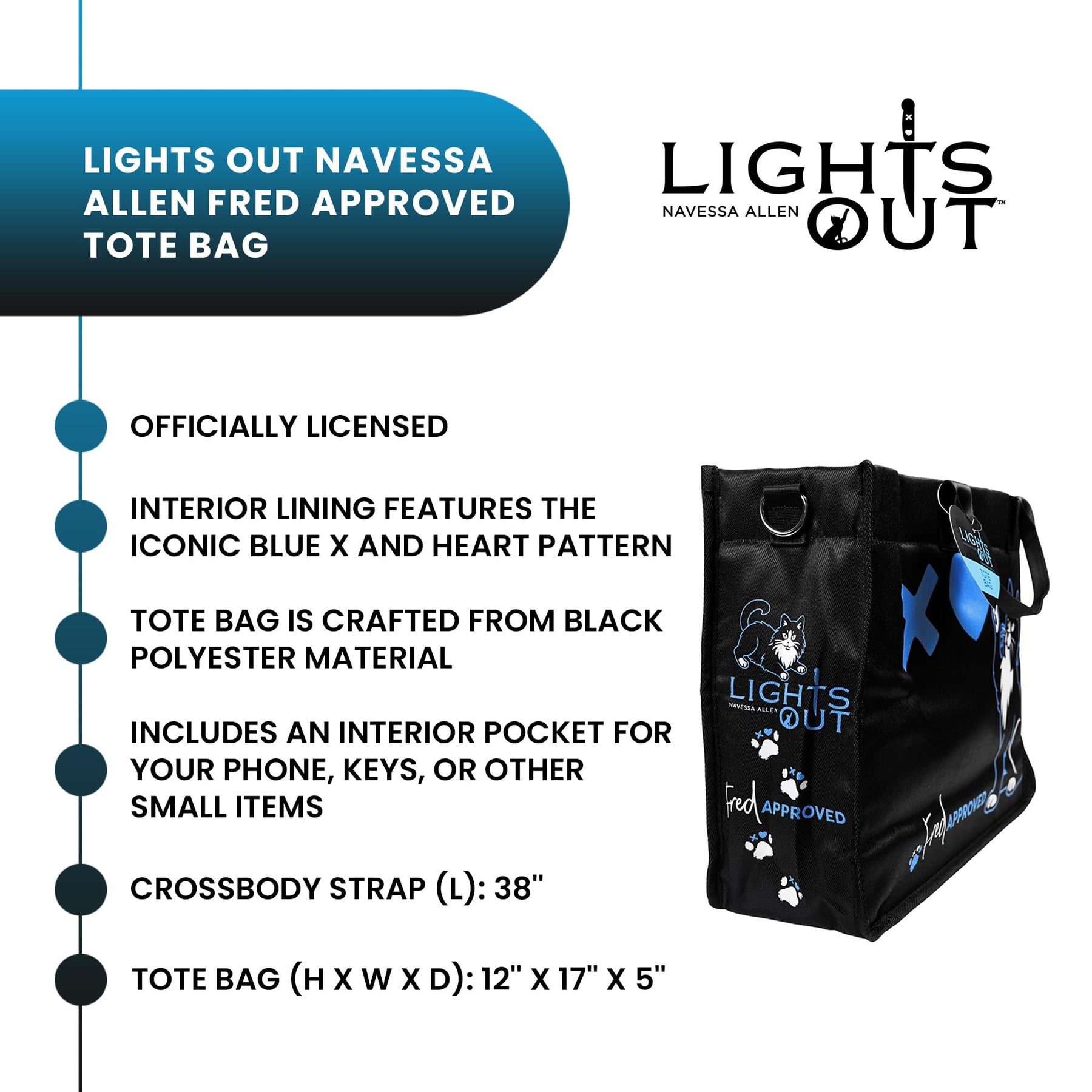 Lights Out Navessa "Allen Fred Approved" Tote Bag