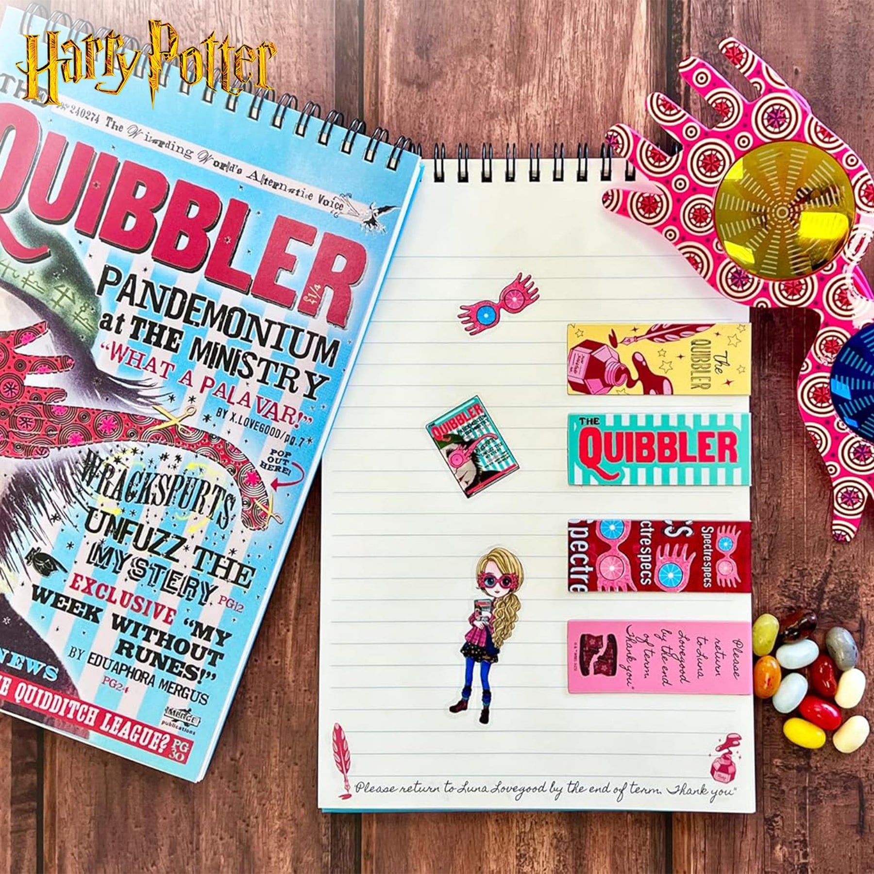 Harry Potter The Quibbler Magnetic Bookmark Set Of 4