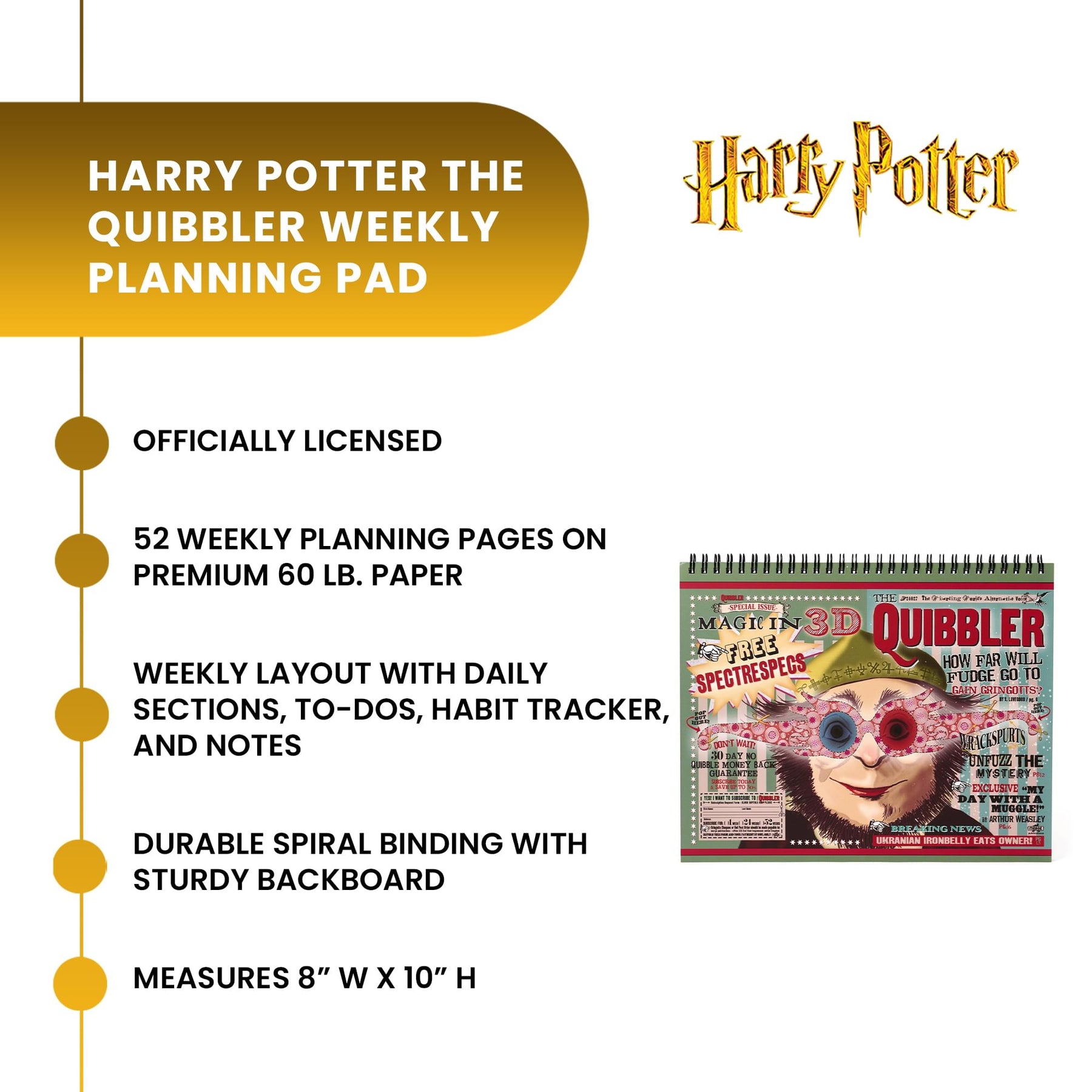 Harry Potter The Quibbler Weekly Planning Pad