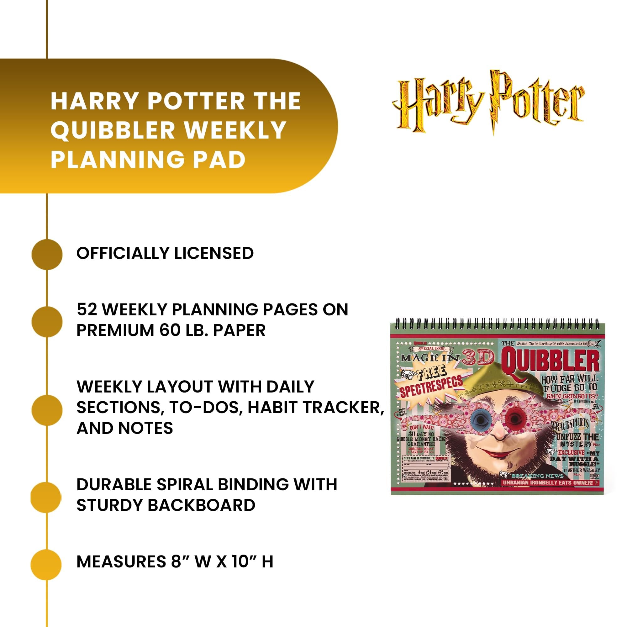Harry Potter The Quibbler Weekly Planning Pad