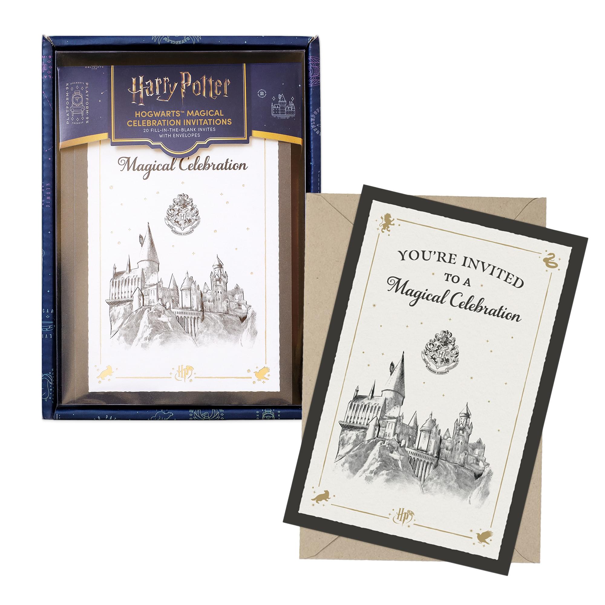 Harry Potter Hogwarts Castle Magical Celebration Invitation & Envelope Box Set