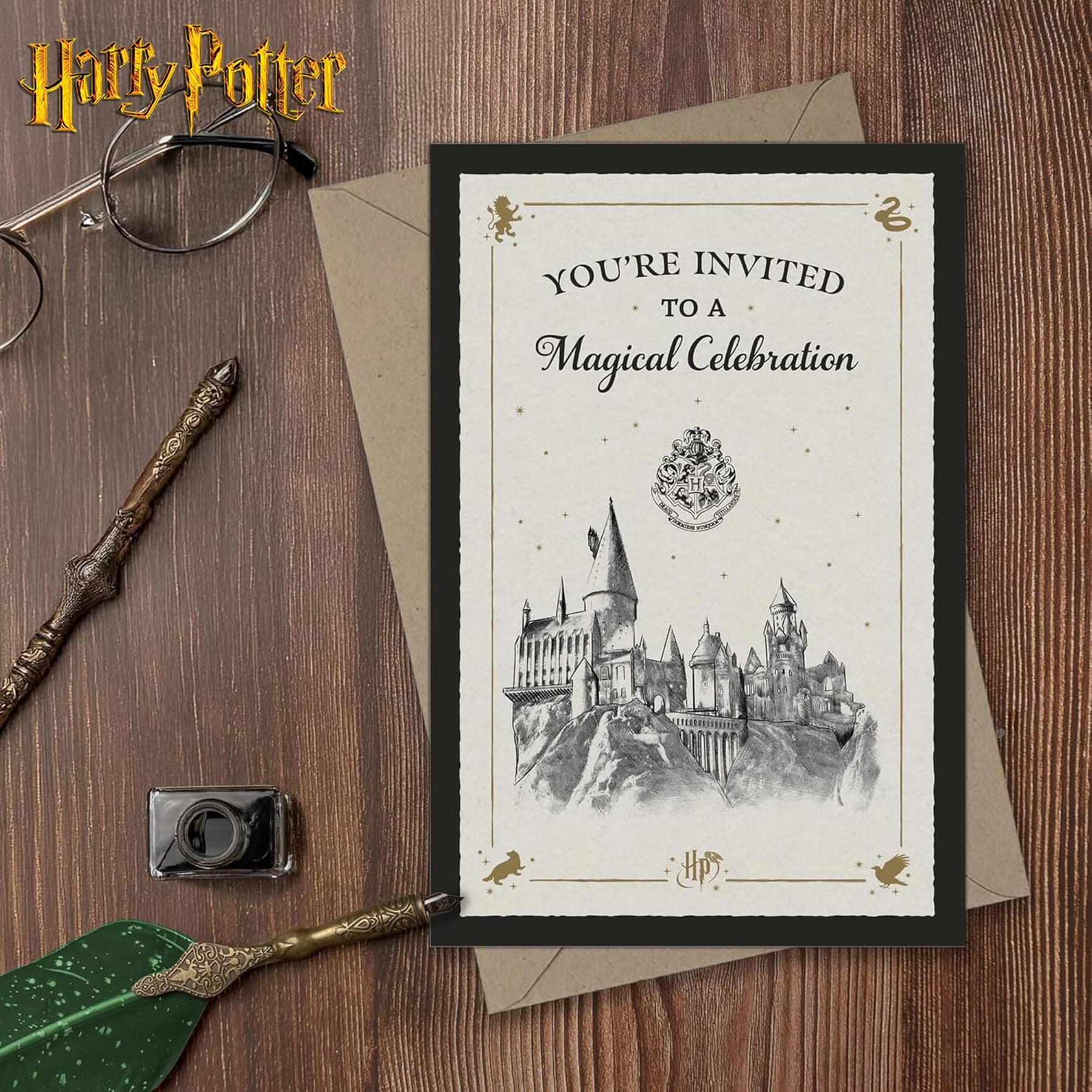 Harry Potter Hogwarts Castle Magical Celebration Invitation & Envelope Box Set
