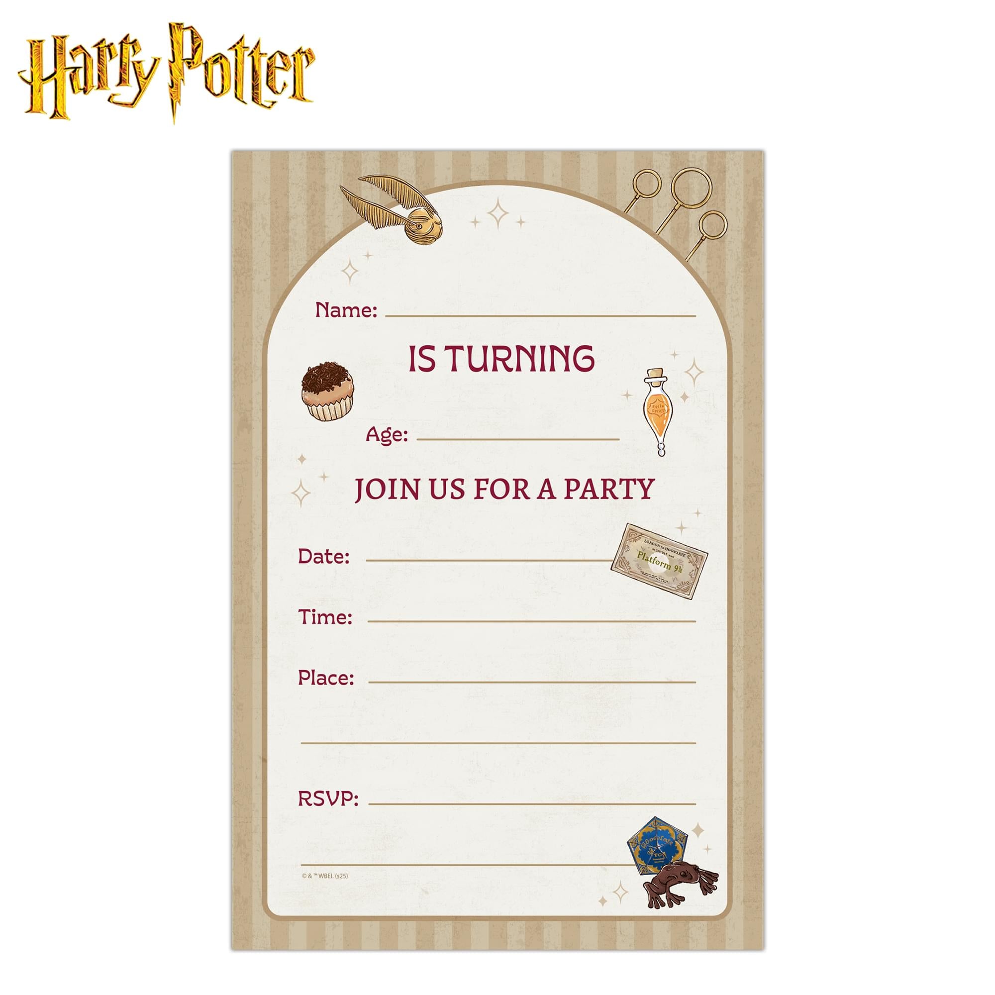 Harry Potter Magical Wizards & Witches Birthday Invitation & Envelope Box Set