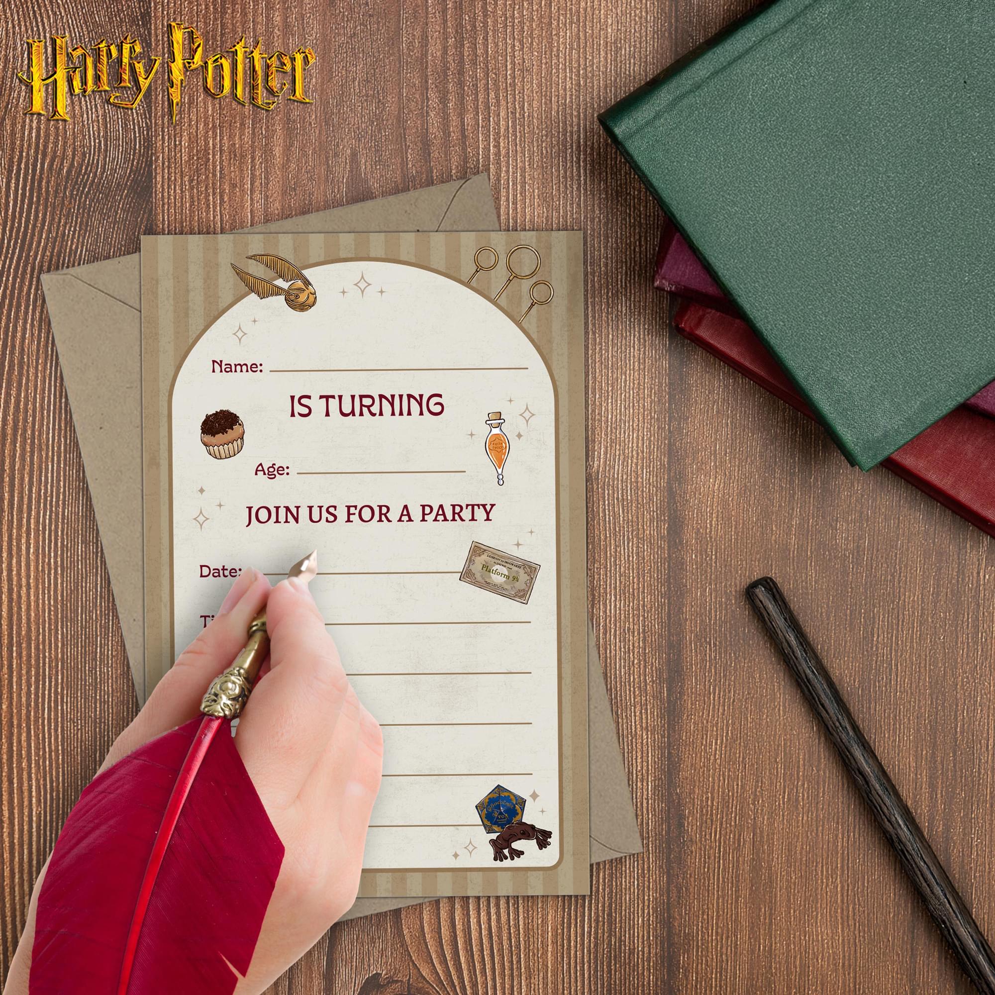 Harry Potter Magical Wizards & Witches Birthday Invitation & Envelope Box Set