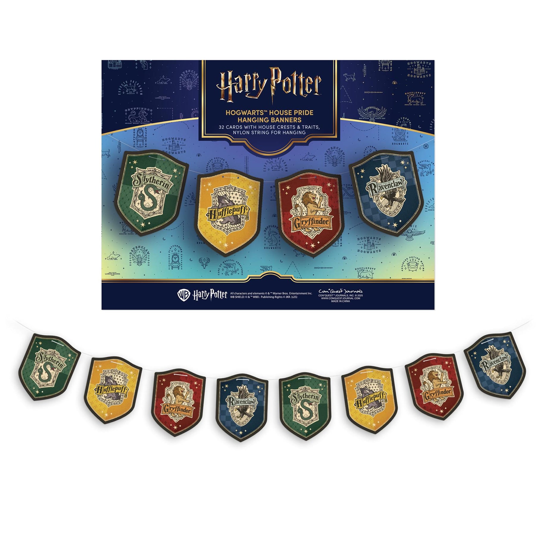 Harry Potter Hogwarts House Pride Hanging Cardstock Banners | 32 Pieces