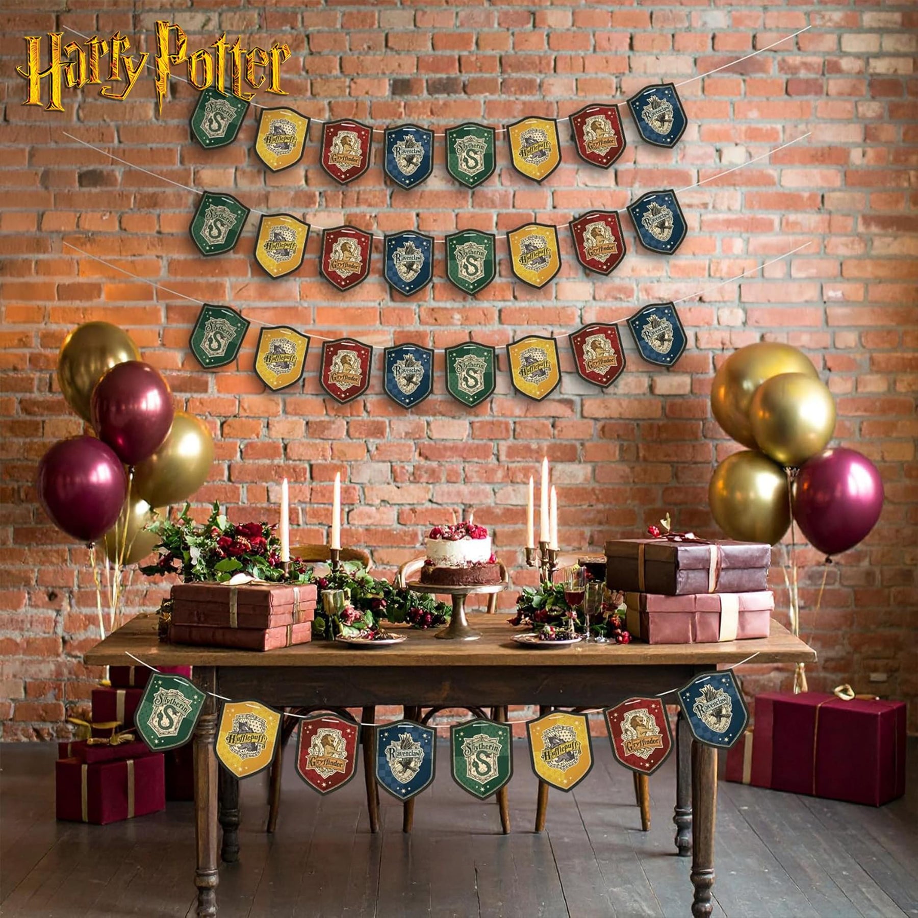 Harry Potter Hogwarts House Pride Hanging Cardstock Banners | 32 Pieces