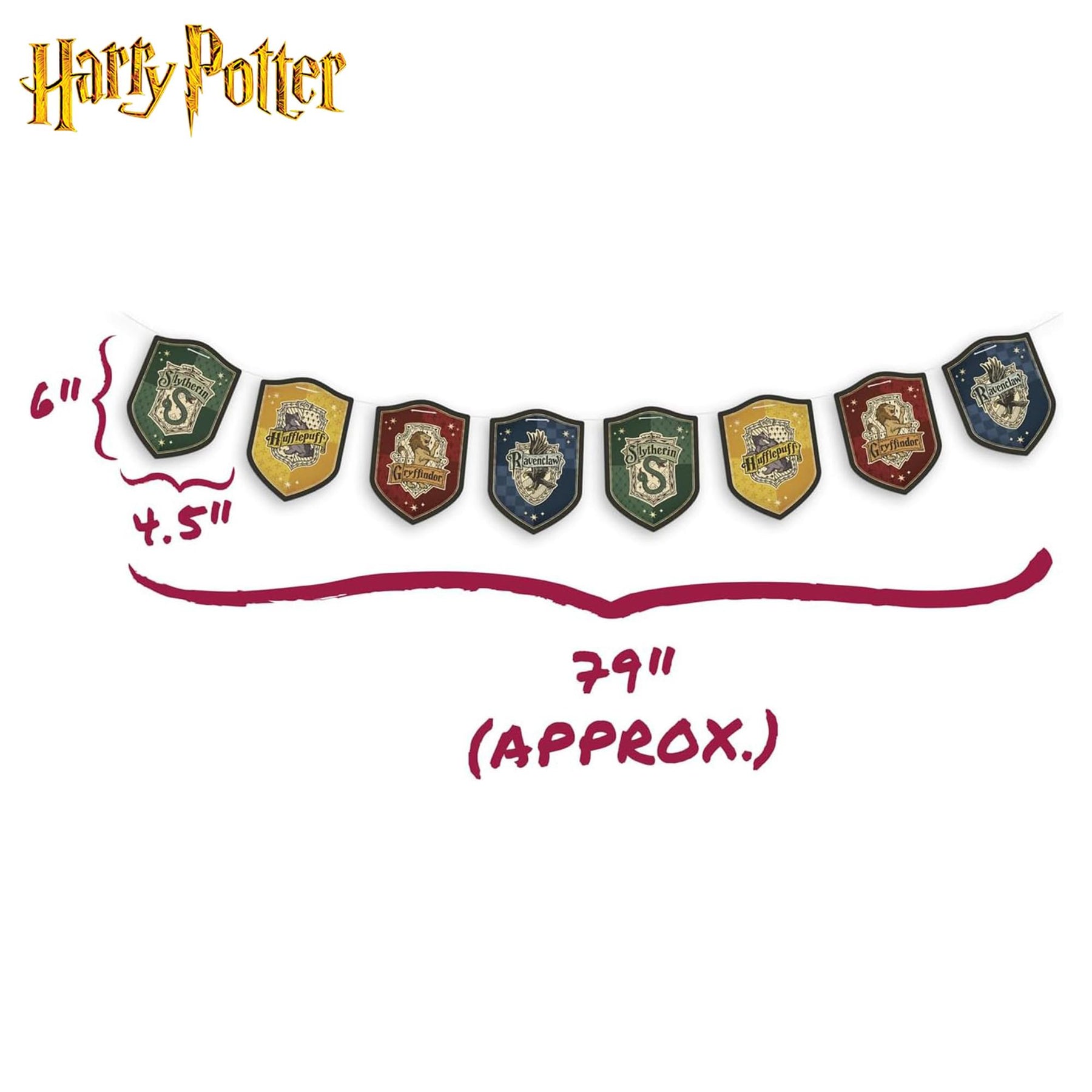 Harry Potter Hogwarts House Pride Hanging Cardstock Banners | 32 Pieces