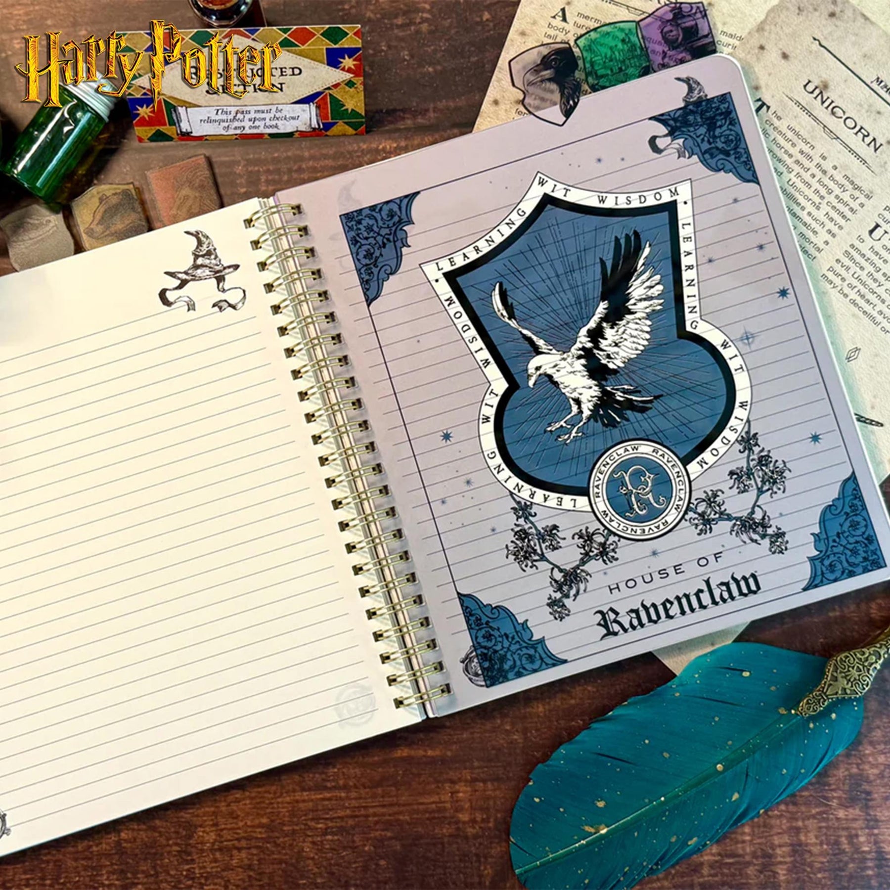 Harry Potter Sorting Hat 8 x 7 Inch 6-Tabbed Spiral Journal | 144 Pages