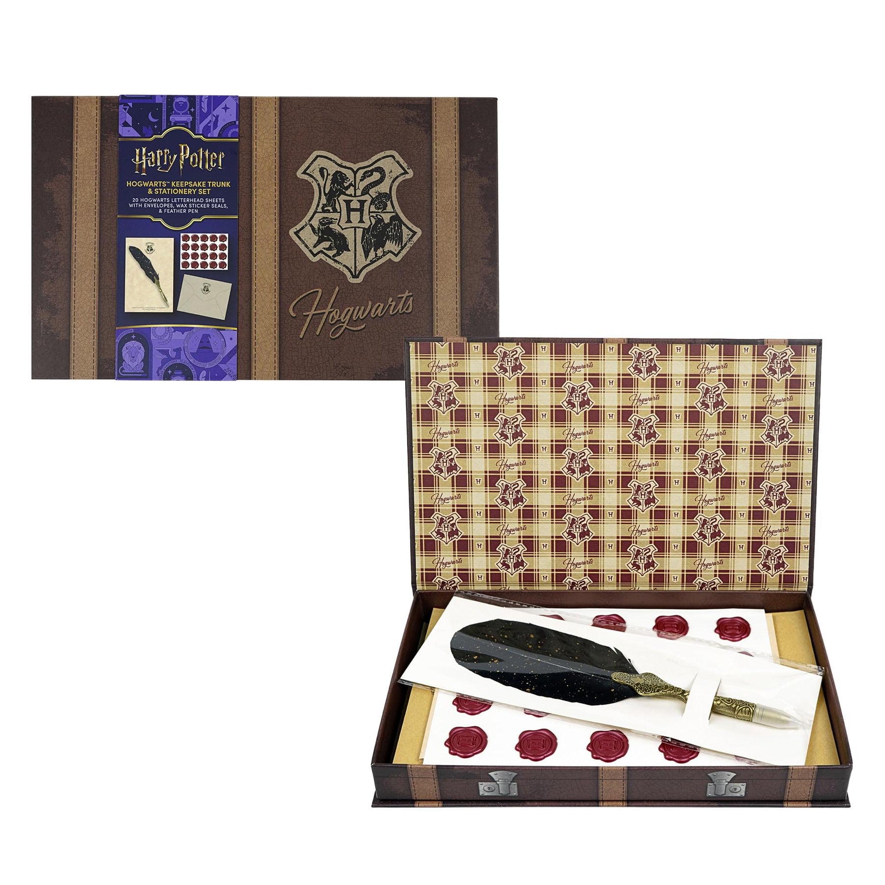 Harry Potter Hogwarts Boxed 20-Piece Stationery Set with Wax Seals & Feather Pen