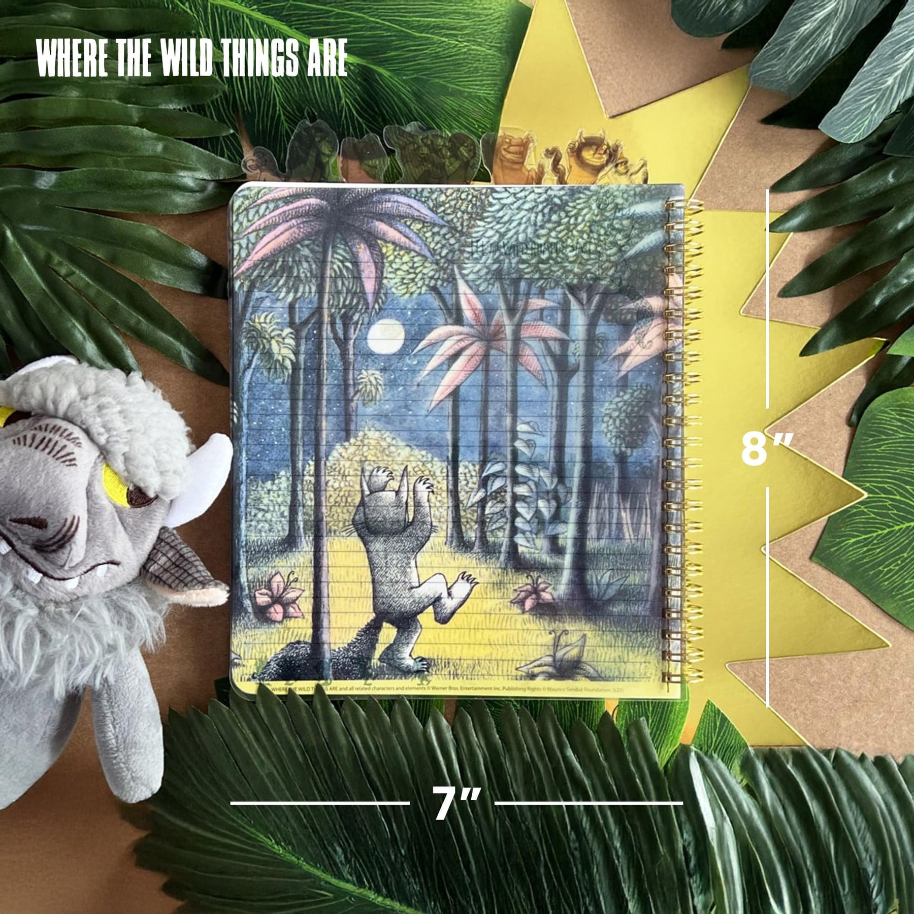 Where The Wild Things Are 8 x 7 Inch 6-Tabbed Spiral Journal | 144 Pages