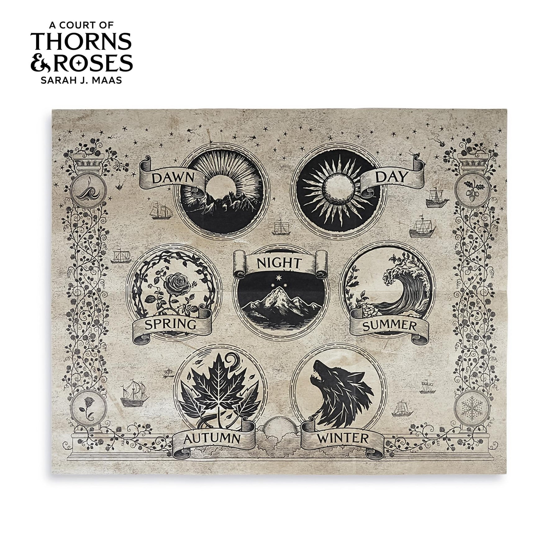 A Court Of Thorns and Roses 16 x 20 Inch Prythian World Map