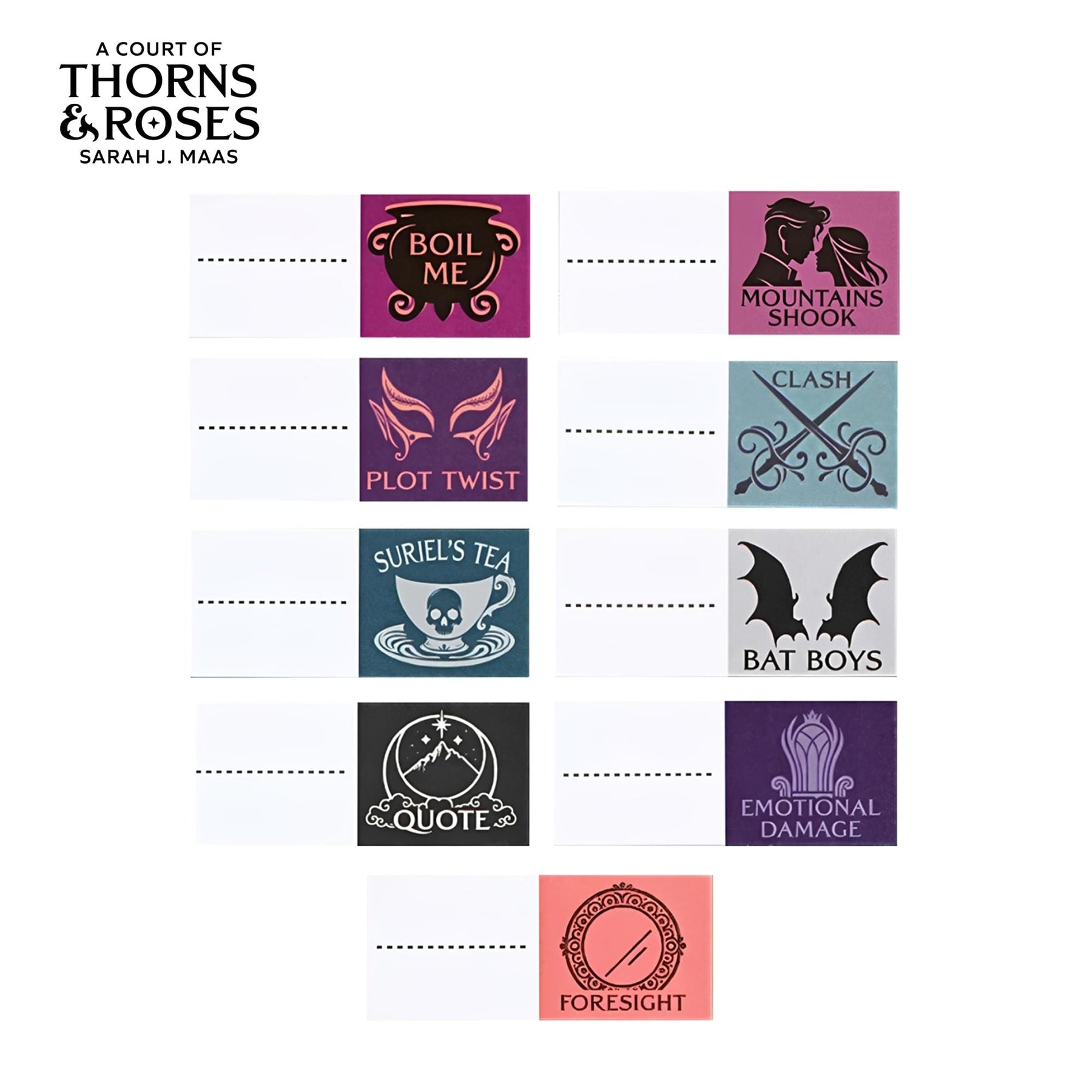 A Court Of Thorns and Roses Annotation Book Flag Set Of 30
