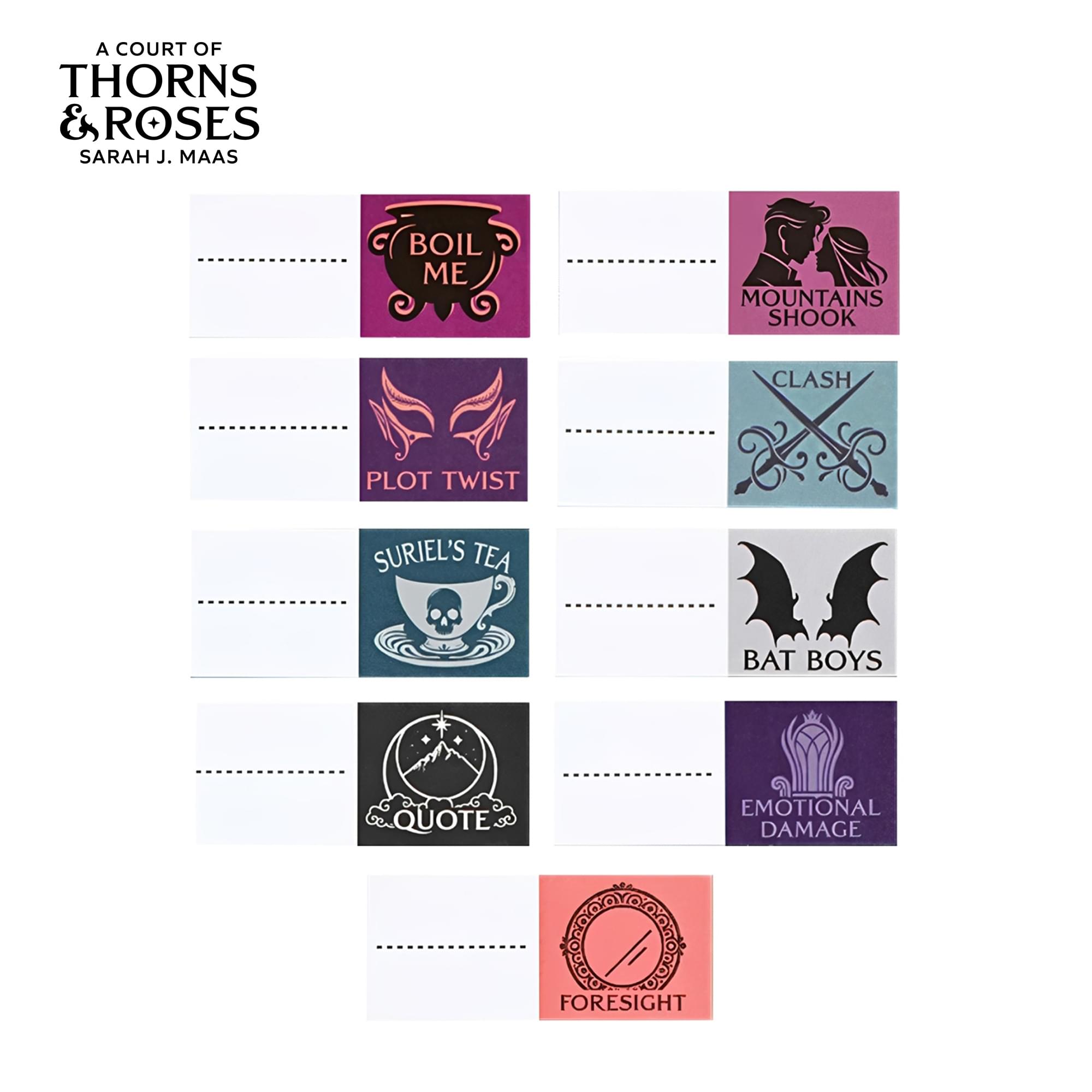 A Court Of Thorns and Roses Annotation Book Flag Set Of 30