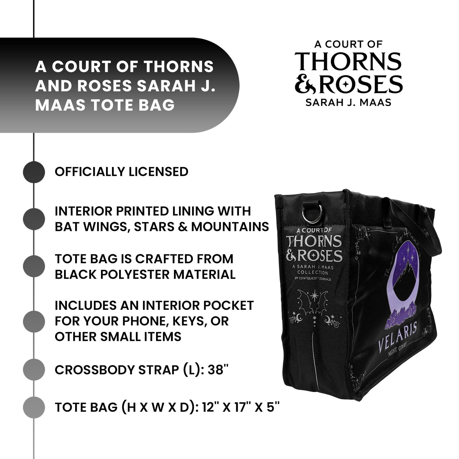 A Court Of Thorns and Roses "Night Court" Tote Bag