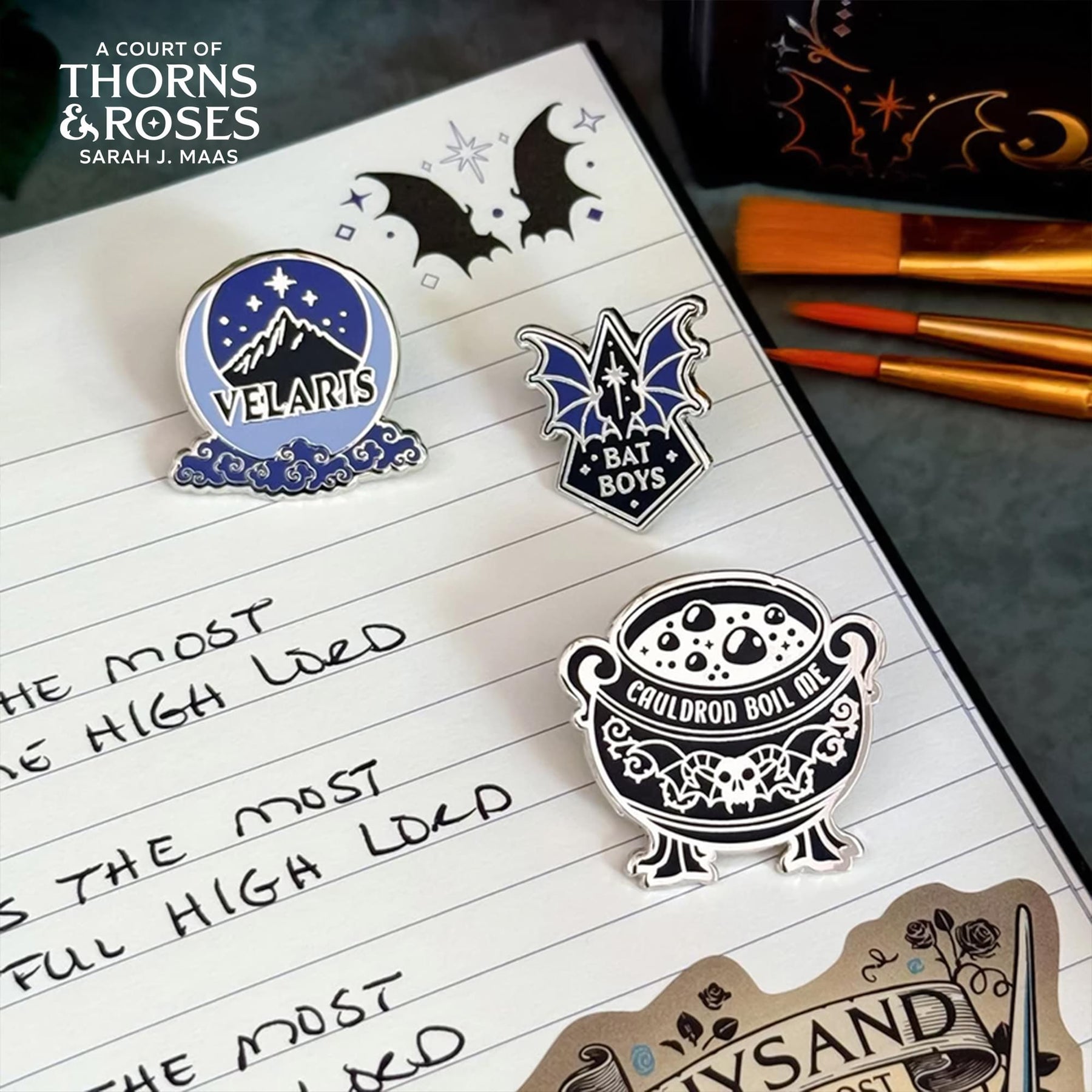 A Court Of Thorns and Roses Enamel Pin 3-Pack