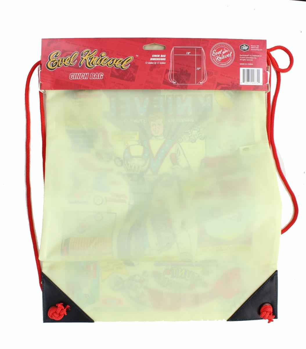 Evel Knievel 17-Inch Polyester Drawstring Cinch Bag