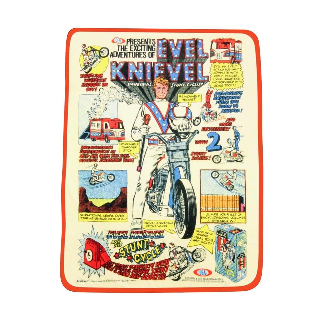 Evel Knievel Plush Lightweight Fleece Throw Blanket | 45 x 60 Inches