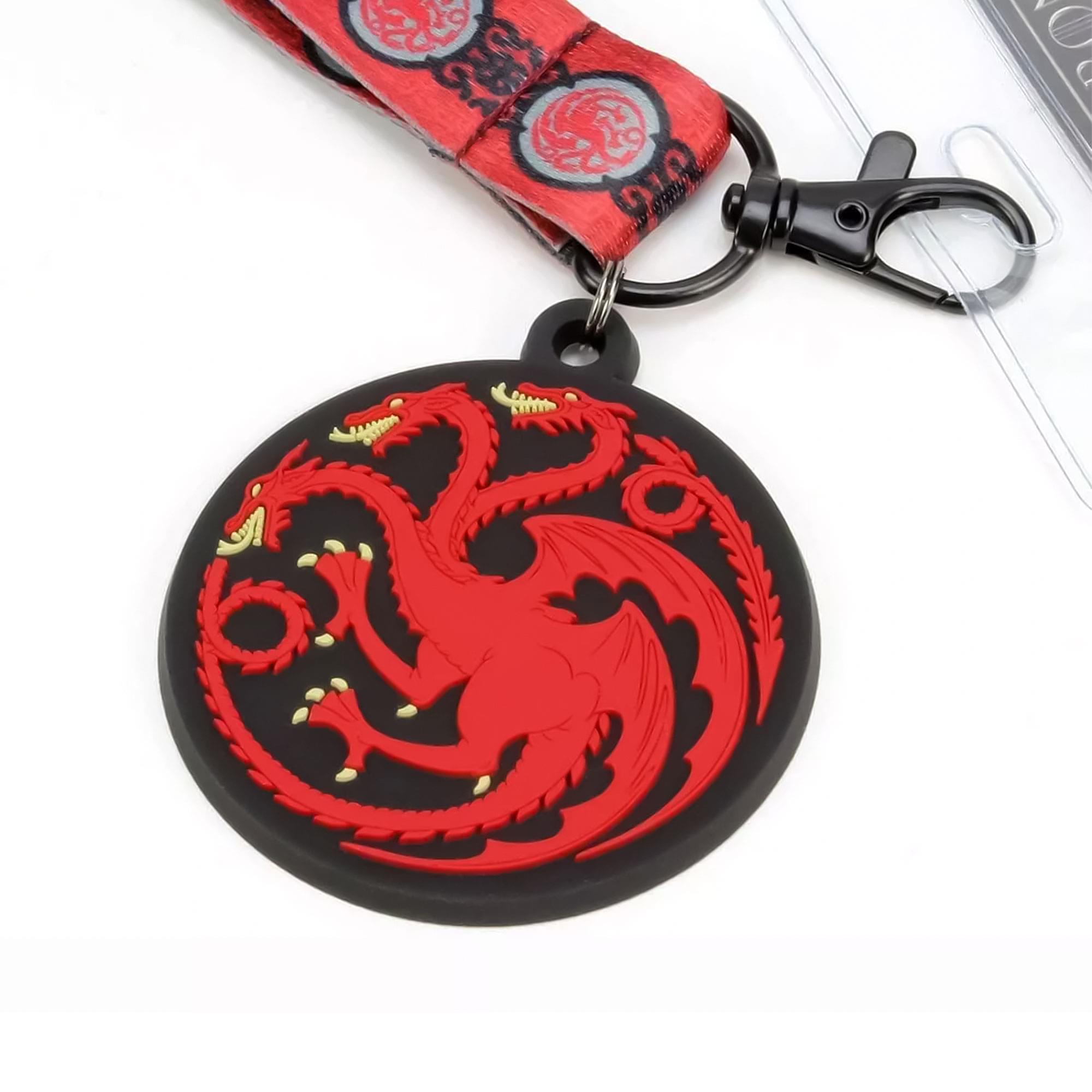 Game of Thrones House Targaryen Lanyard w/ PVC Charm