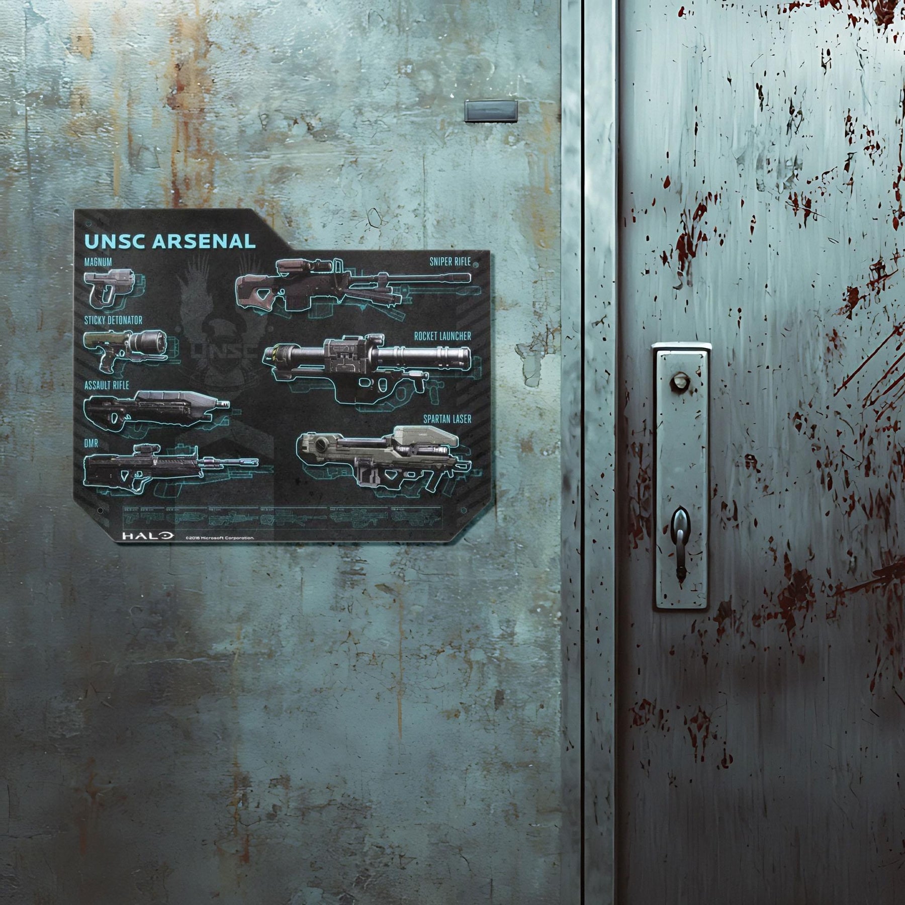 Halo Weapons Specs Tin Sign