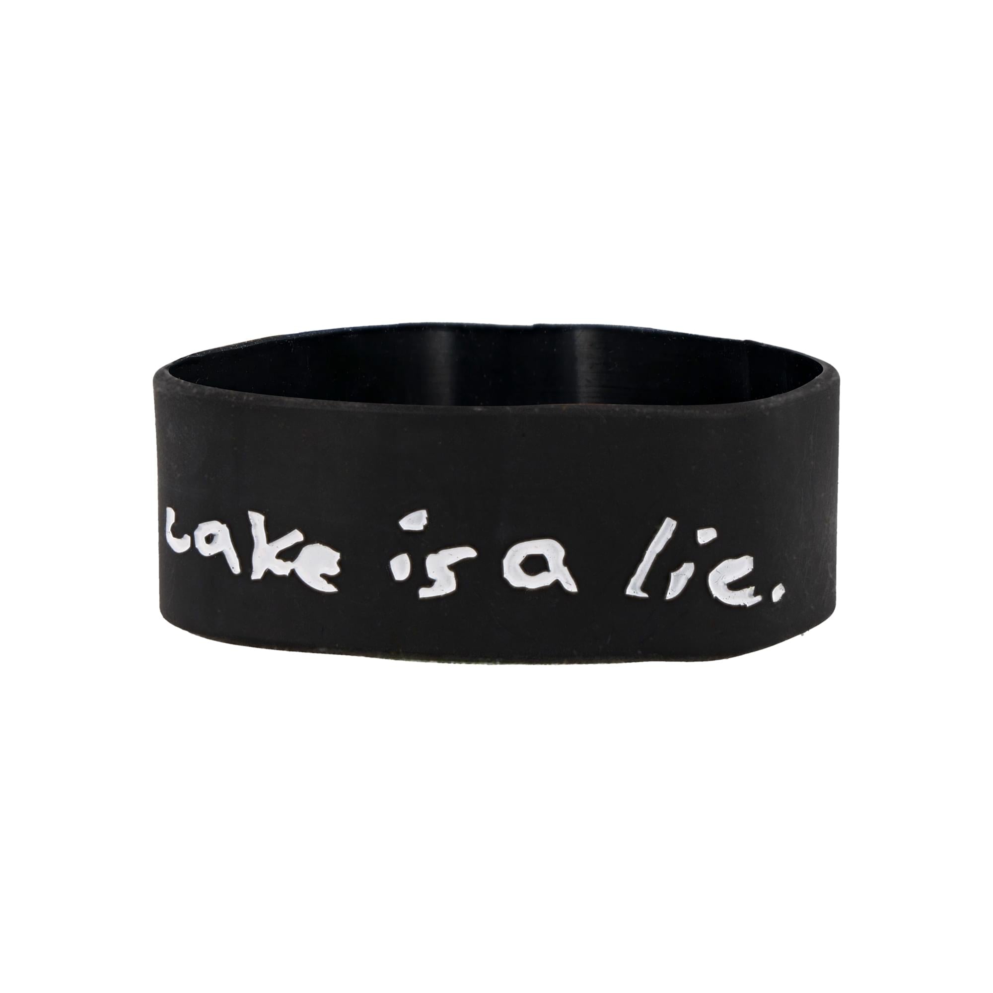 Portal Cake Is A Lie Black Silicone Bracelet