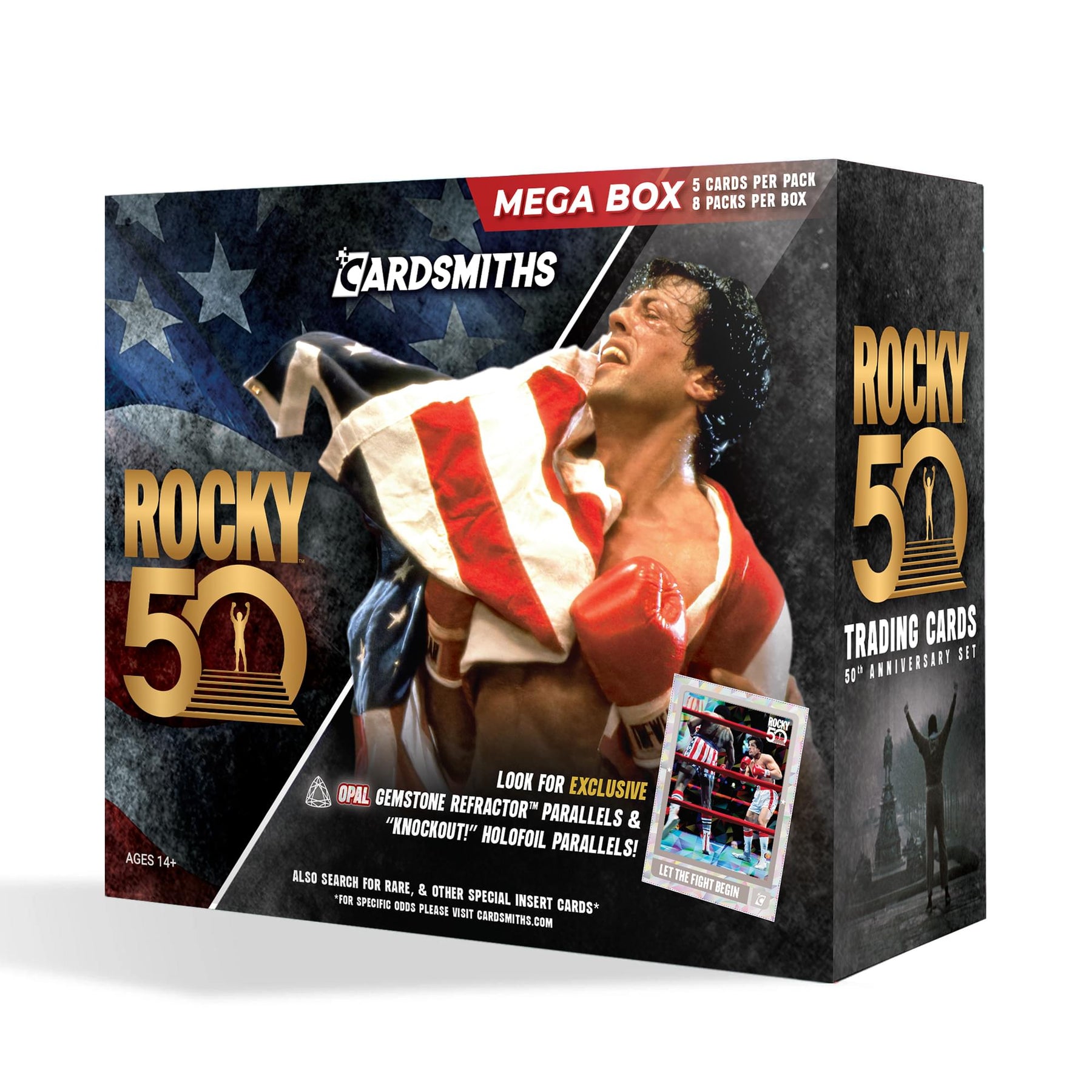 Rocky 50th Anniversary Trading Cards Mega Box | 8 Packs