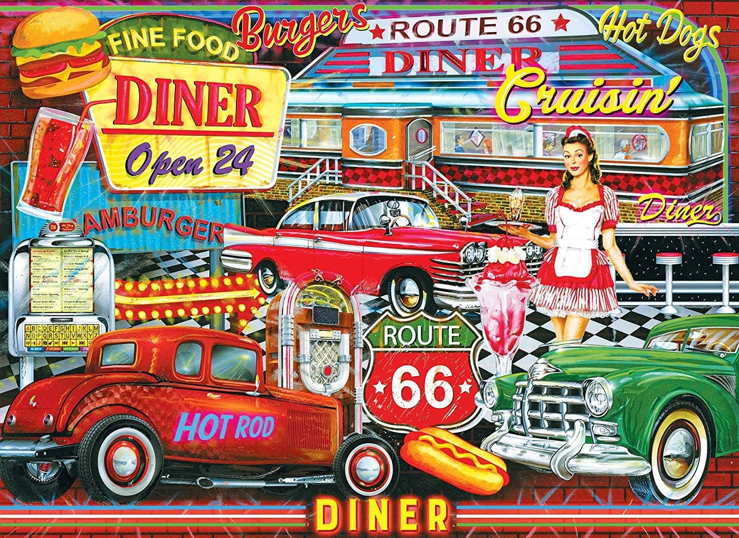 50s Diner 1000 Piece Kodak Premium Jigsaw Puzzle